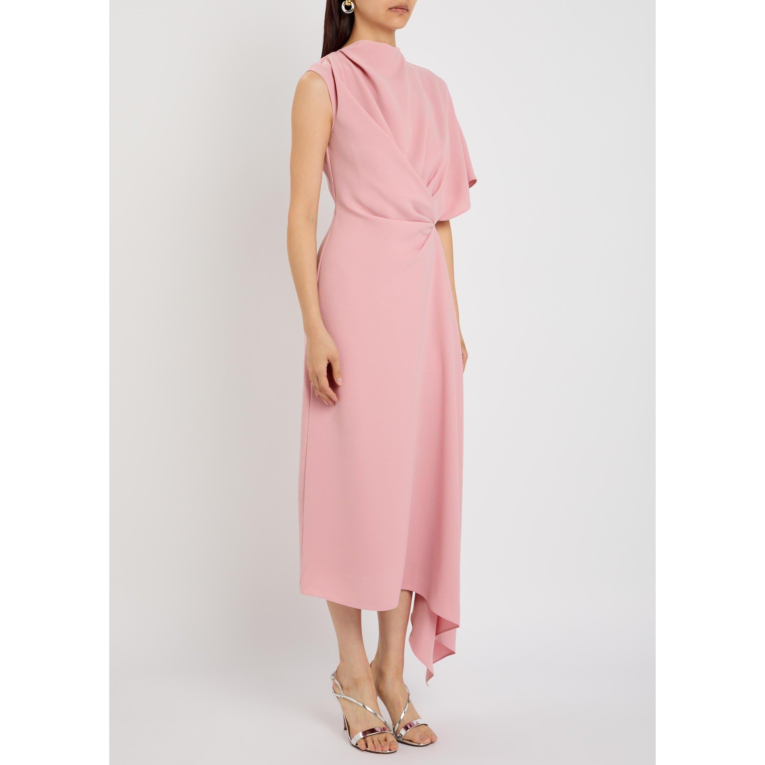 PINK - Roksanda Ilincic - Women's Elva Crepe High-Neck Maxi Dress - 2
