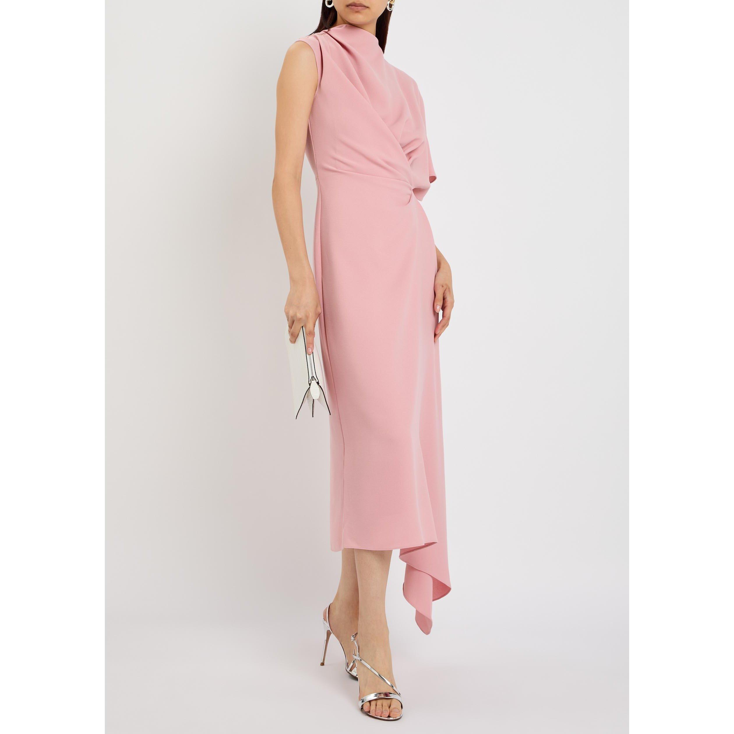PINK - Roksanda Ilincic - Women's Elva Crepe High-Neck Maxi Dress - 5