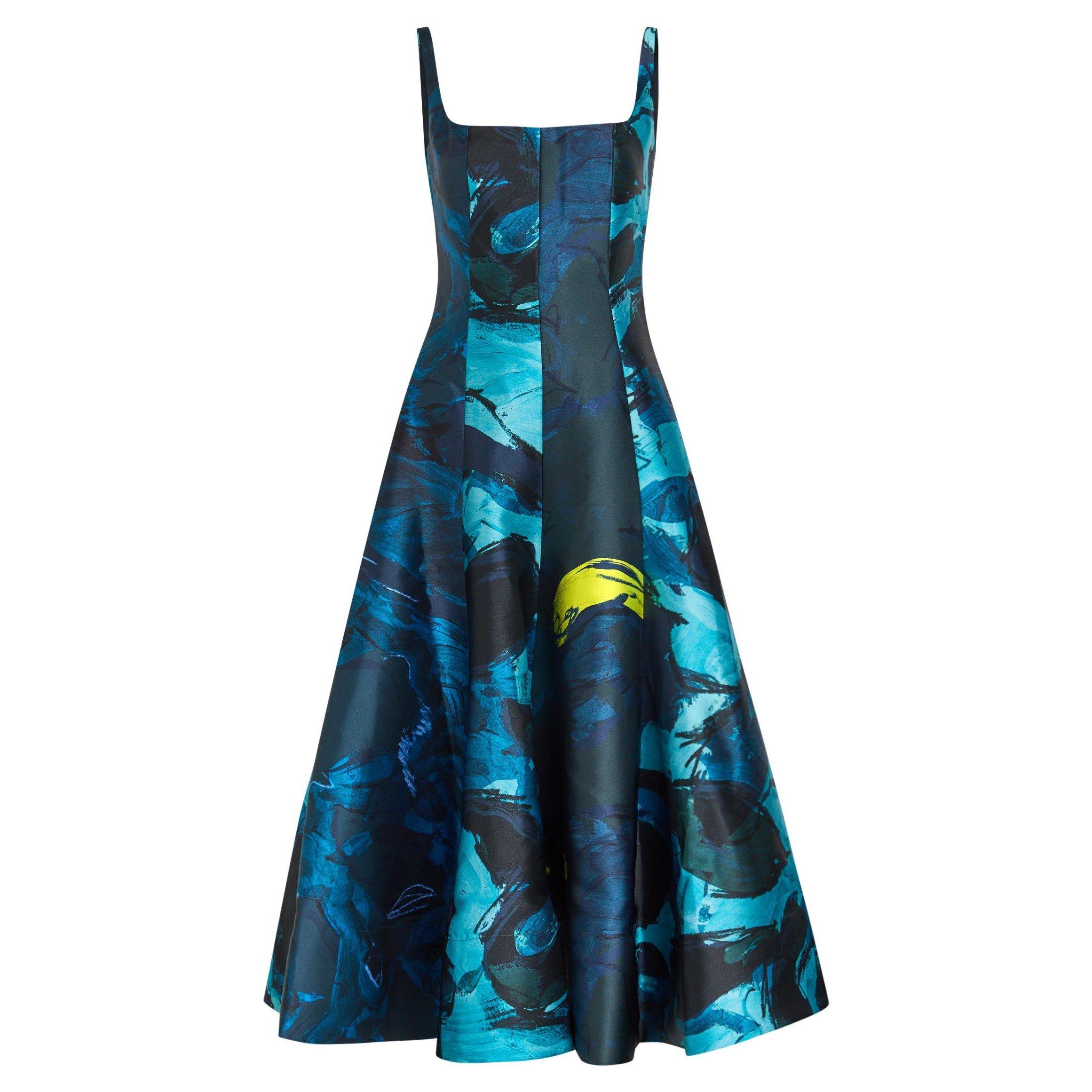 MULTICOLOURED - Roksanda Ilincic - Women's Zelia Pleated Square-Neck A-Line Dress - 1