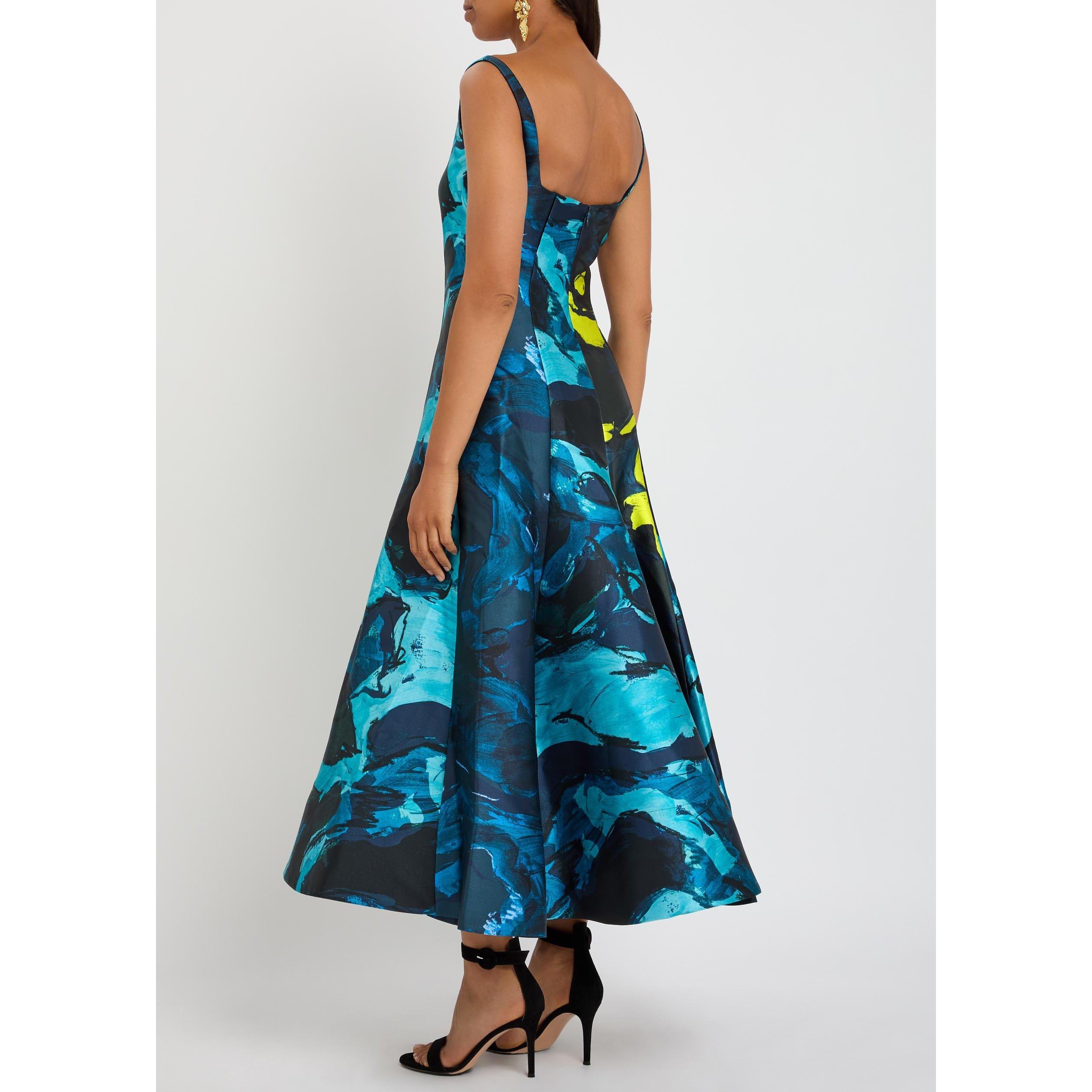 MULTICOLOURED - Roksanda Ilincic - Women's Zelia Pleated Square-Neck A-Line Dress - 3