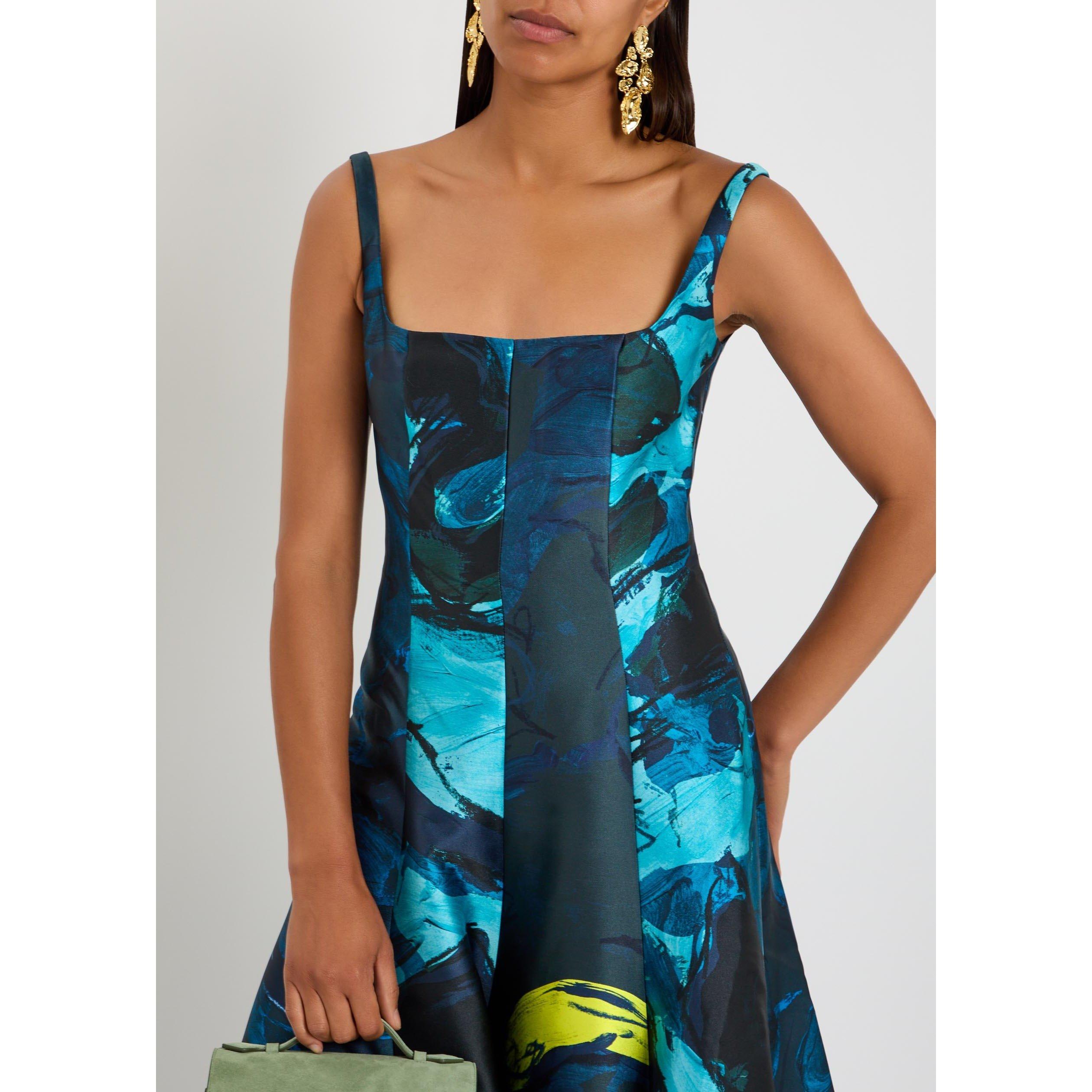MULTICOLOURED - Roksanda Ilincic - Women's Zelia Pleated Square-Neck A-Line Dress - 4