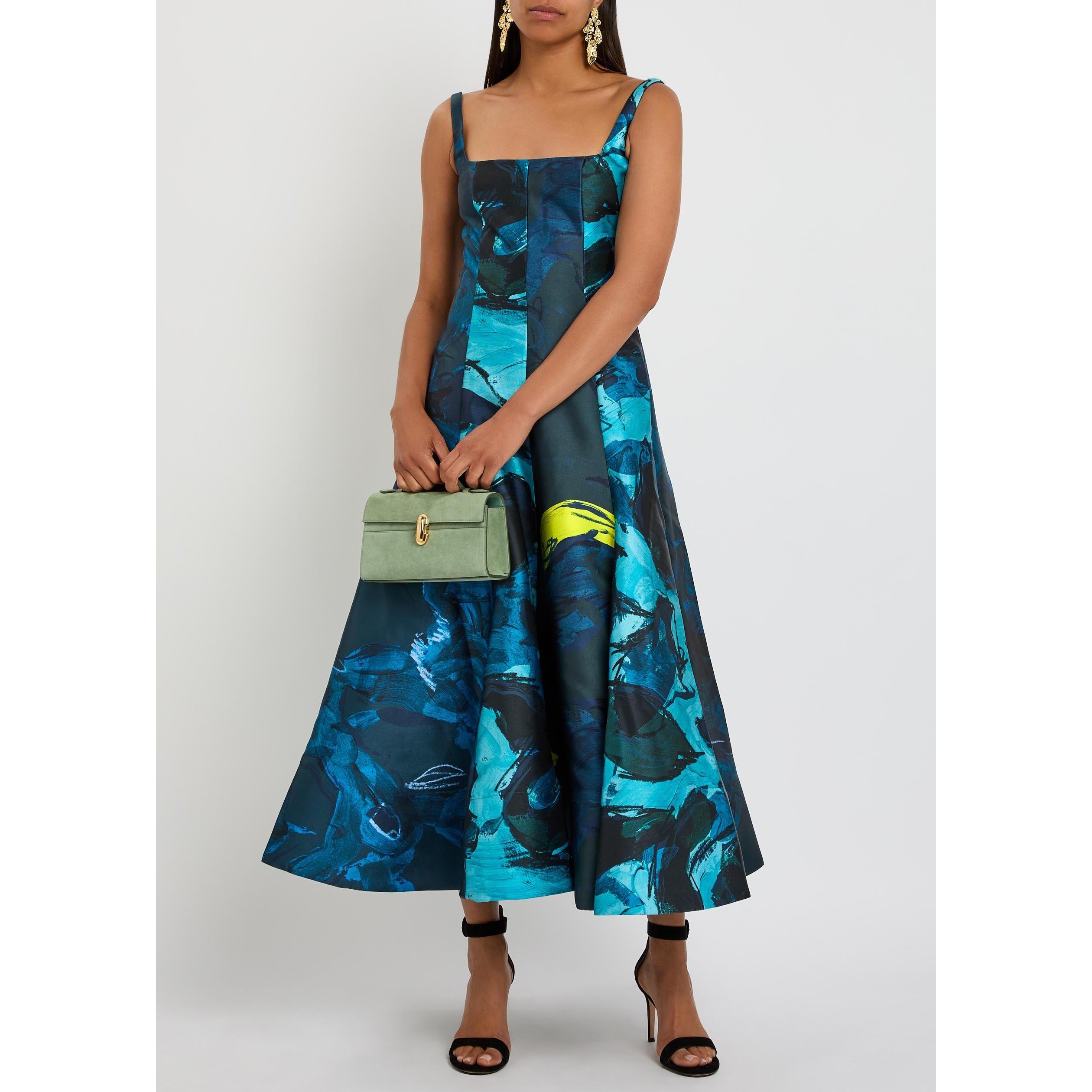 MULTICOLOURED - Roksanda Ilincic - Women's Zelia Pleated Square-Neck A-Line Dress - 5