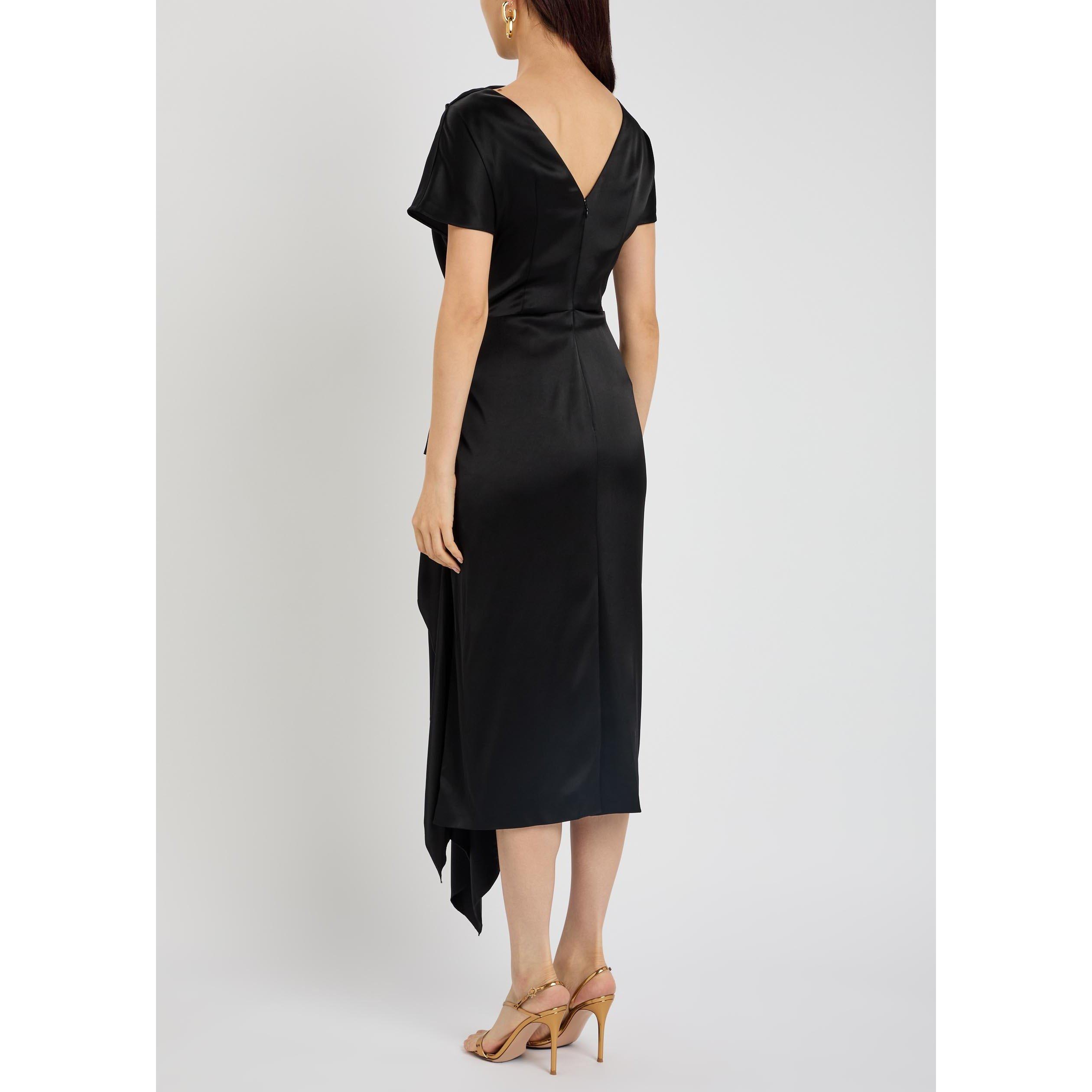 BLACK - Roksanda Ilincic - Women's Zoa Satin Relaxed-Fit Maxi Dress - 3