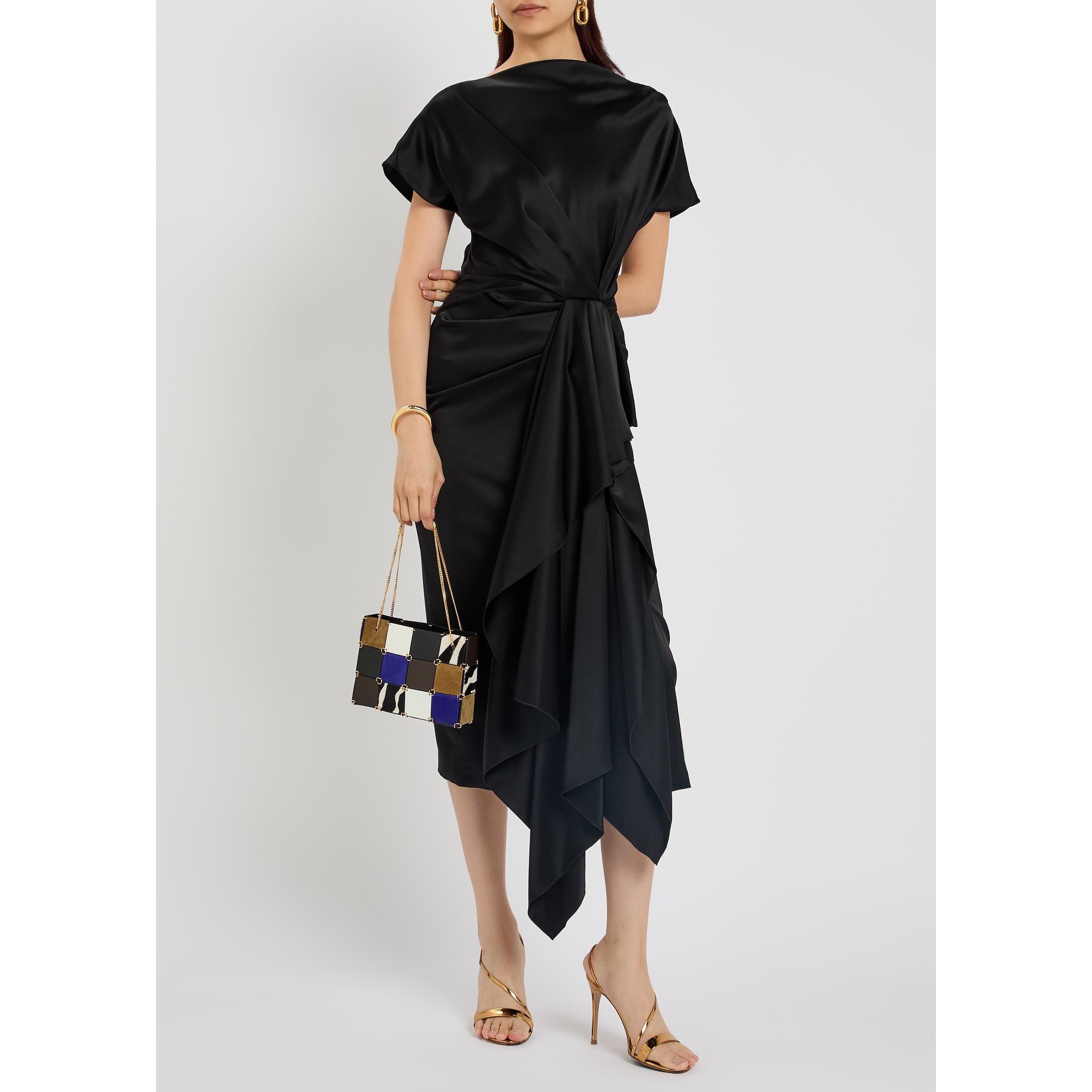 BLACK - Roksanda Ilincic - Women's Zoa Satin Relaxed-Fit Maxi Dress - 5