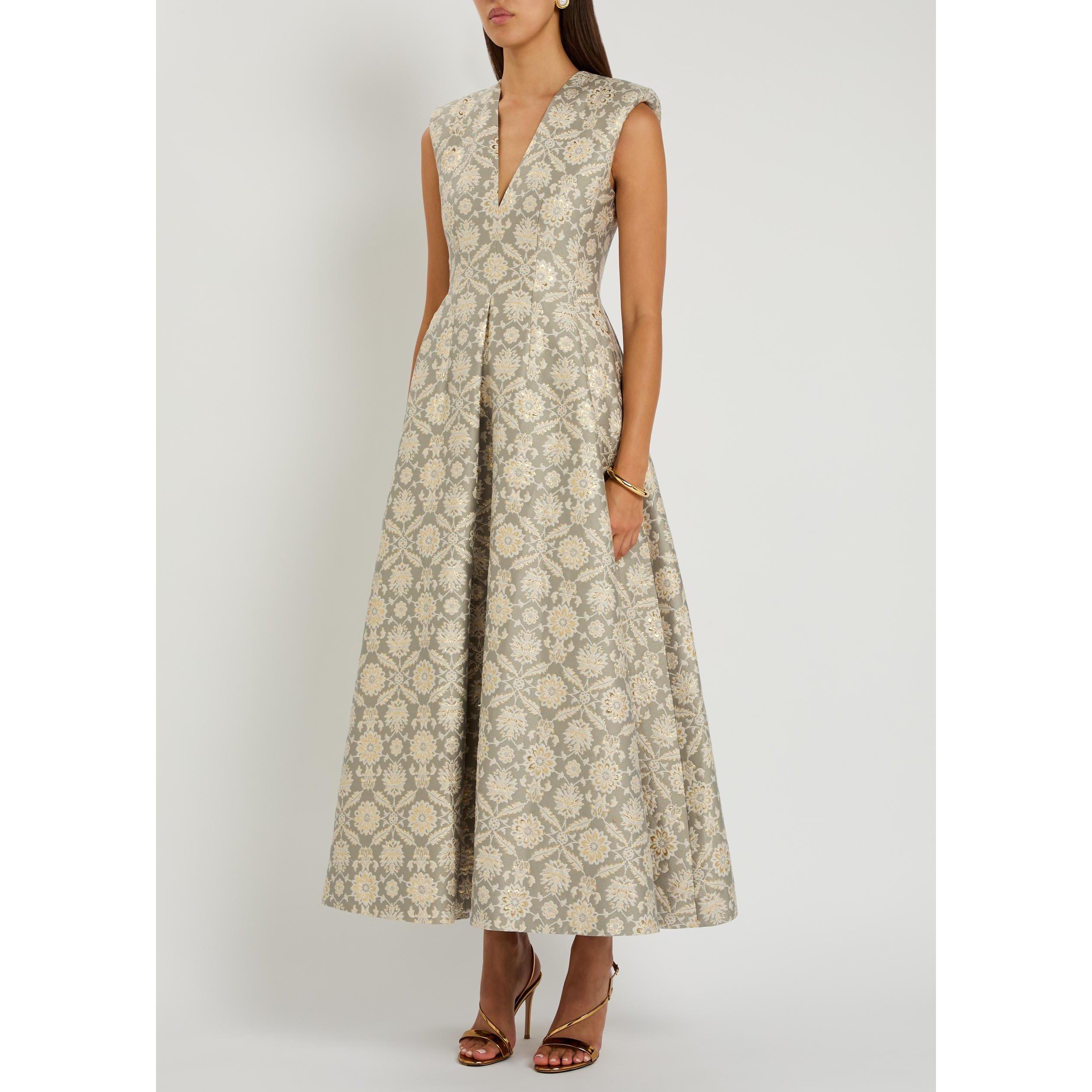 GREY - Huishan Zhang - Women's Kyle Cotton Jacquard Maxi Dress - 2