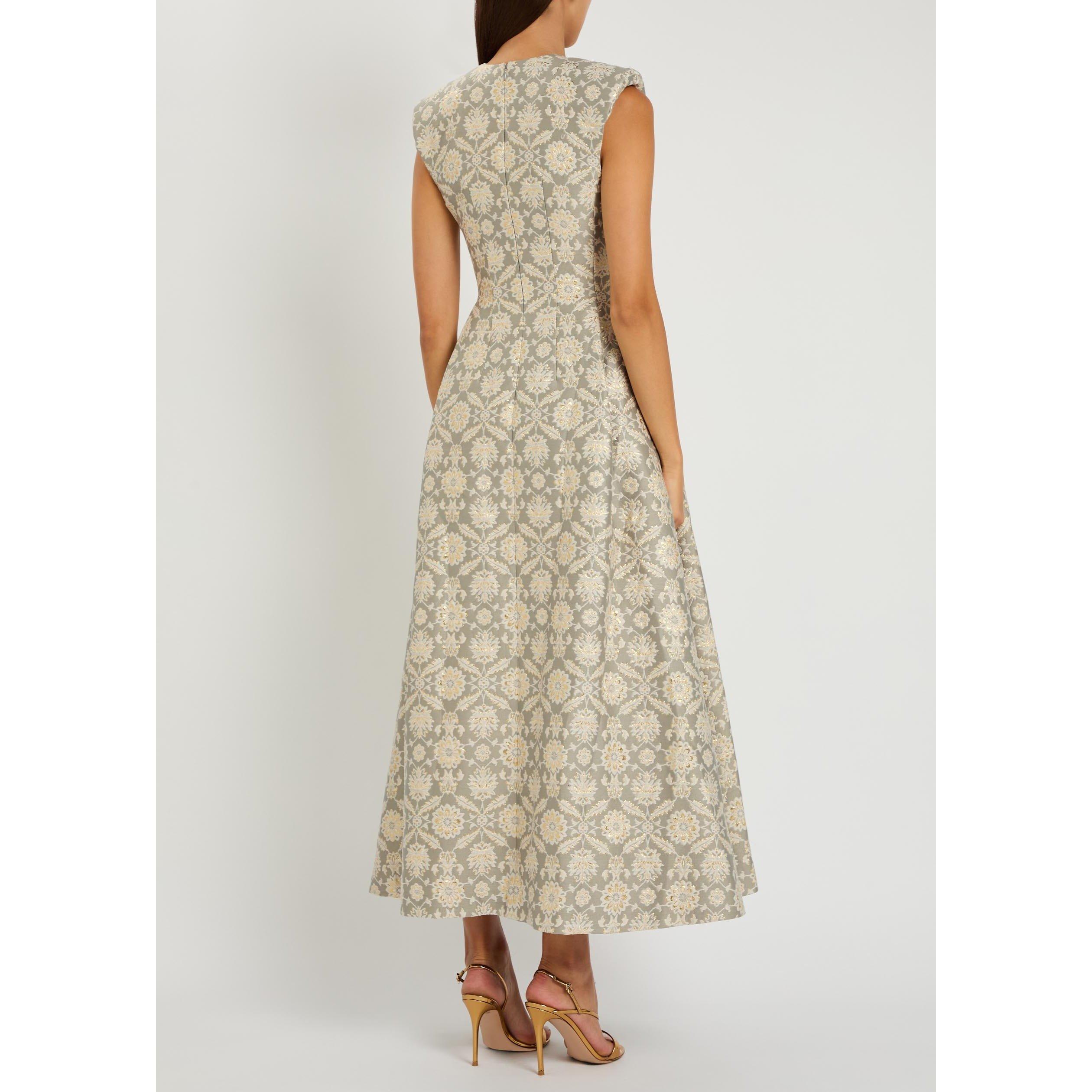 GREY - Huishan Zhang - Women's Kyle Cotton Jacquard Maxi Dress - 3