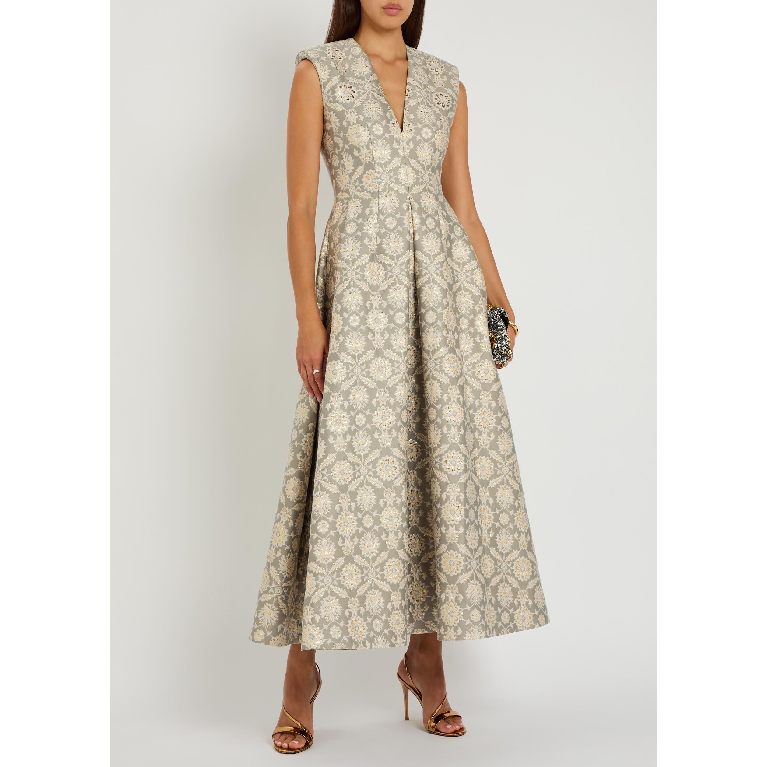 GREY - Huishan Zhang - Women's Kyle Cotton Jacquard Maxi Dress - 5