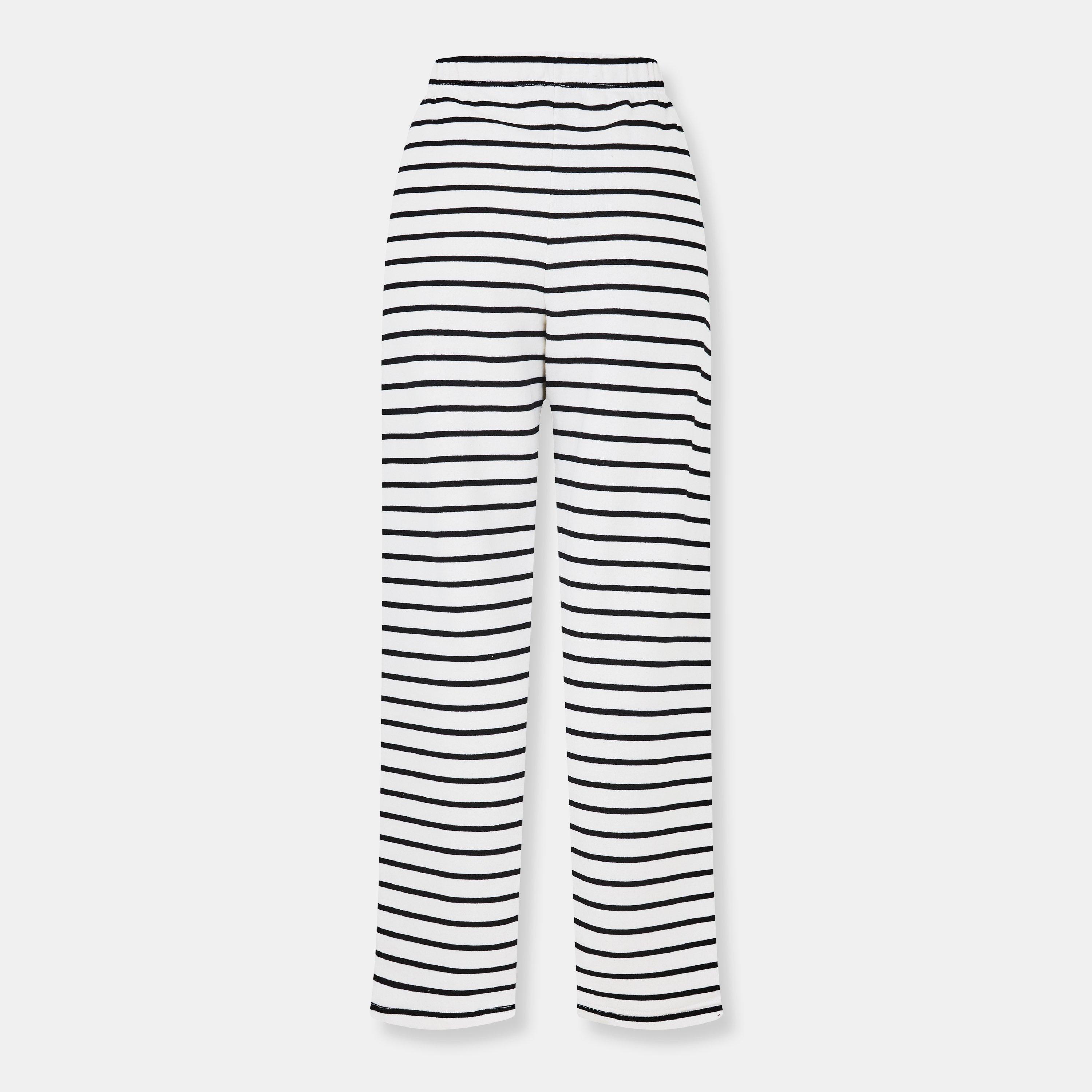 Wit/Zwart - Pieces - Women's Heavyweight Closed Hem Fleece Joggers - 2