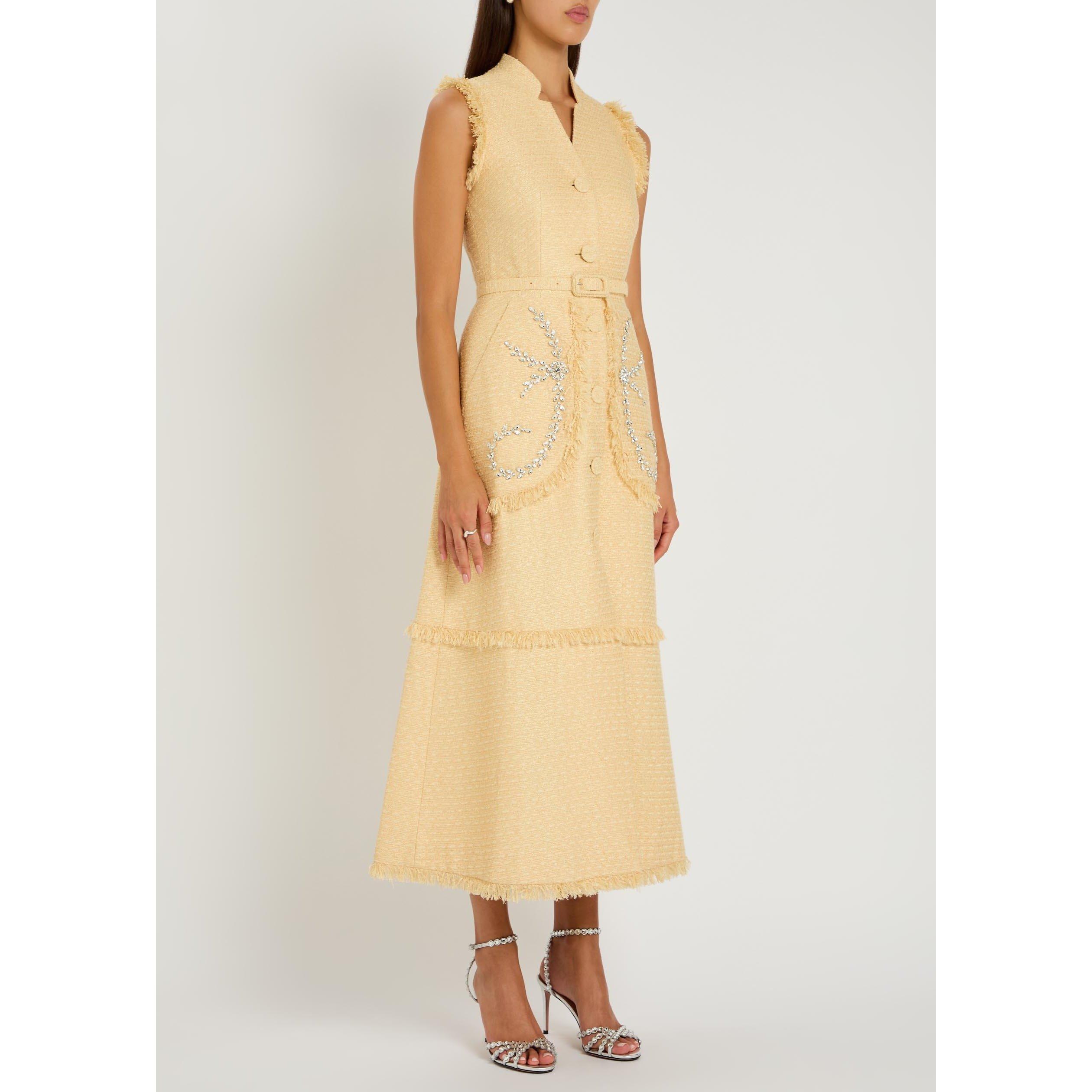 YELLOW - Huishan Zhang - Women's Corinthe Tweed Dress - 2