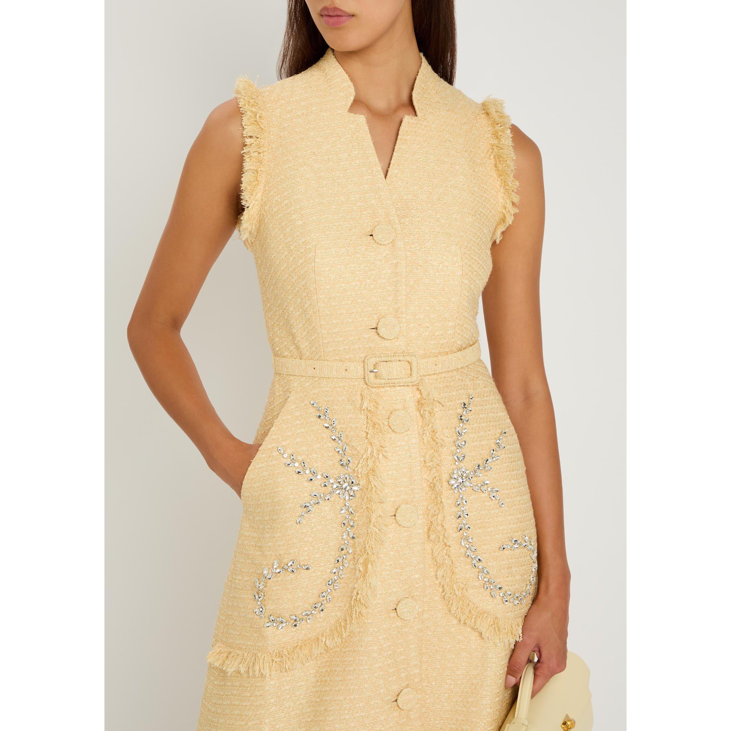 YELLOW - Huishan Zhang - Women's Corinthe Tweed Dress - 4