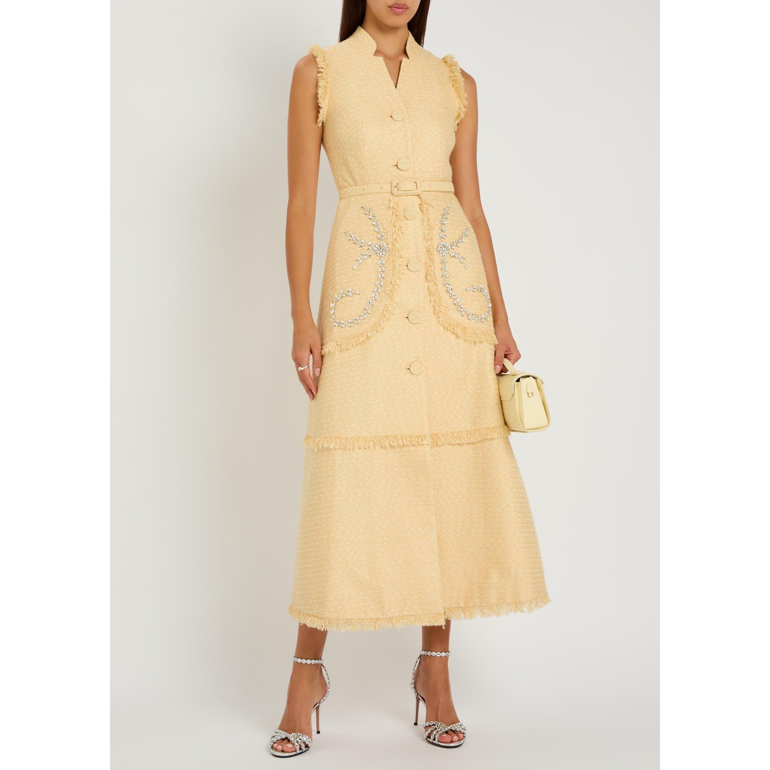 YELLOW - Huishan Zhang - Women's Corinthe Tweed Dress - 5