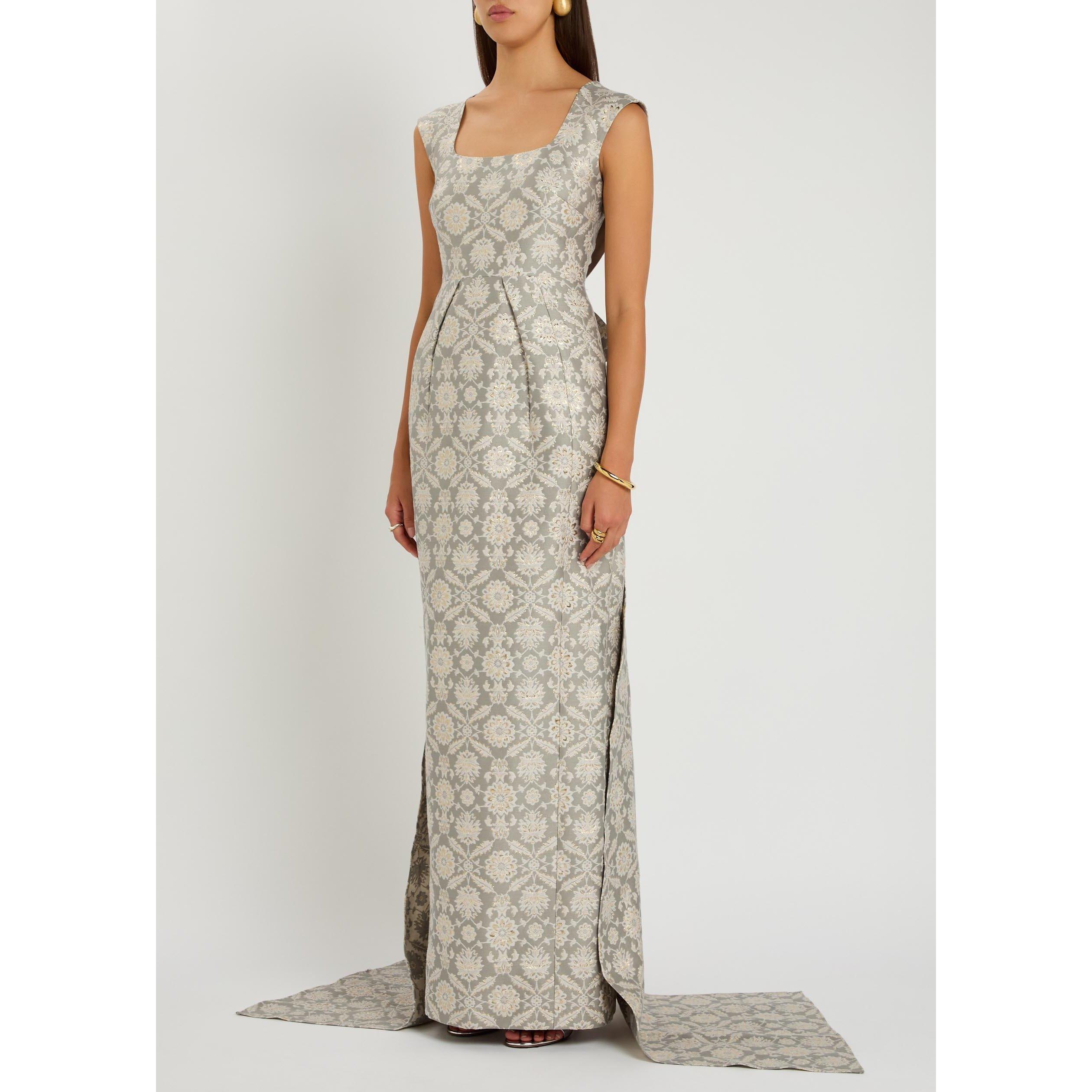 GREY - Huishan Zhang - Women's Patsy Jacquard Maxi Dress - 2