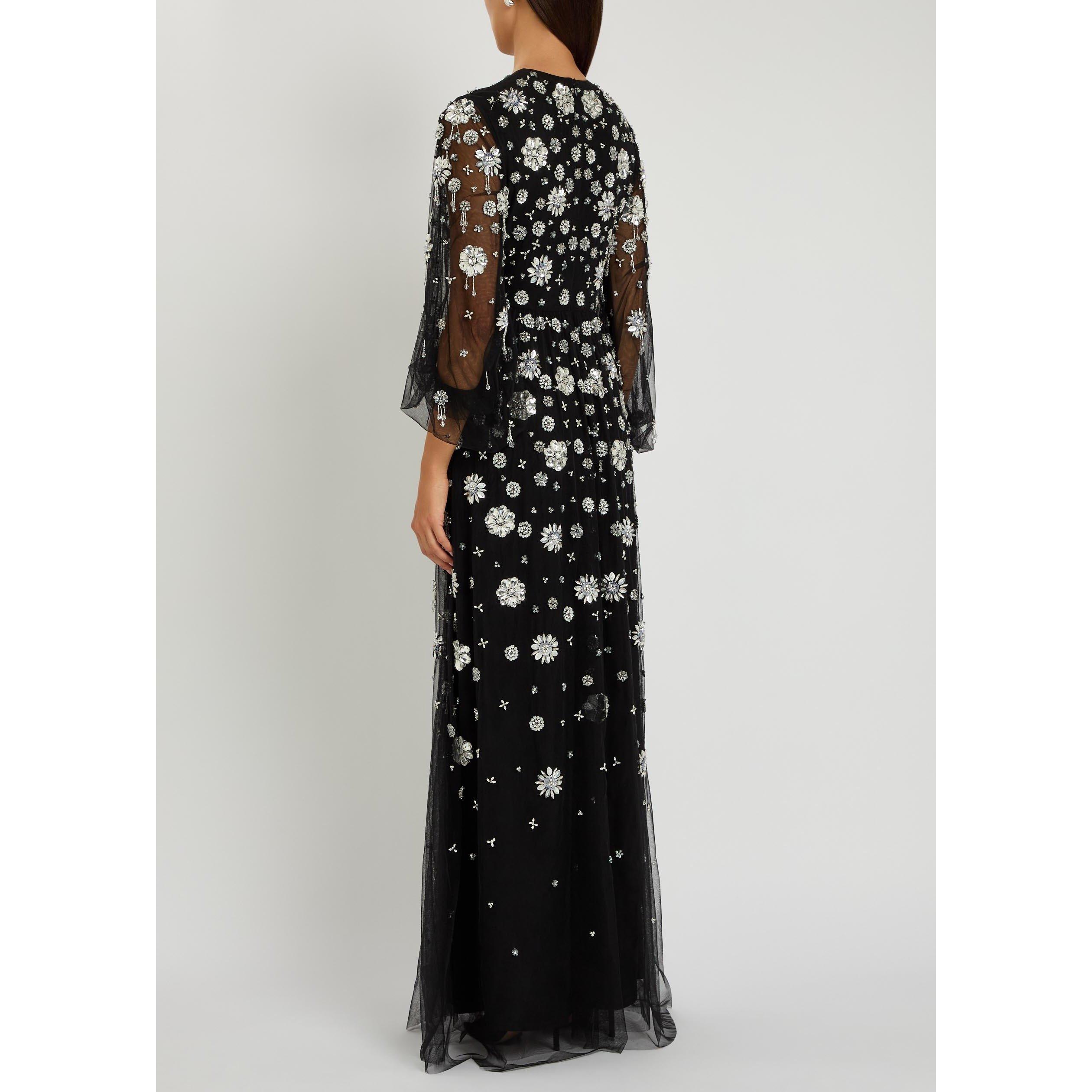 BLACK - Huishan Zhang - Women's Micheline Floral Embroidered Ball Gown - 3