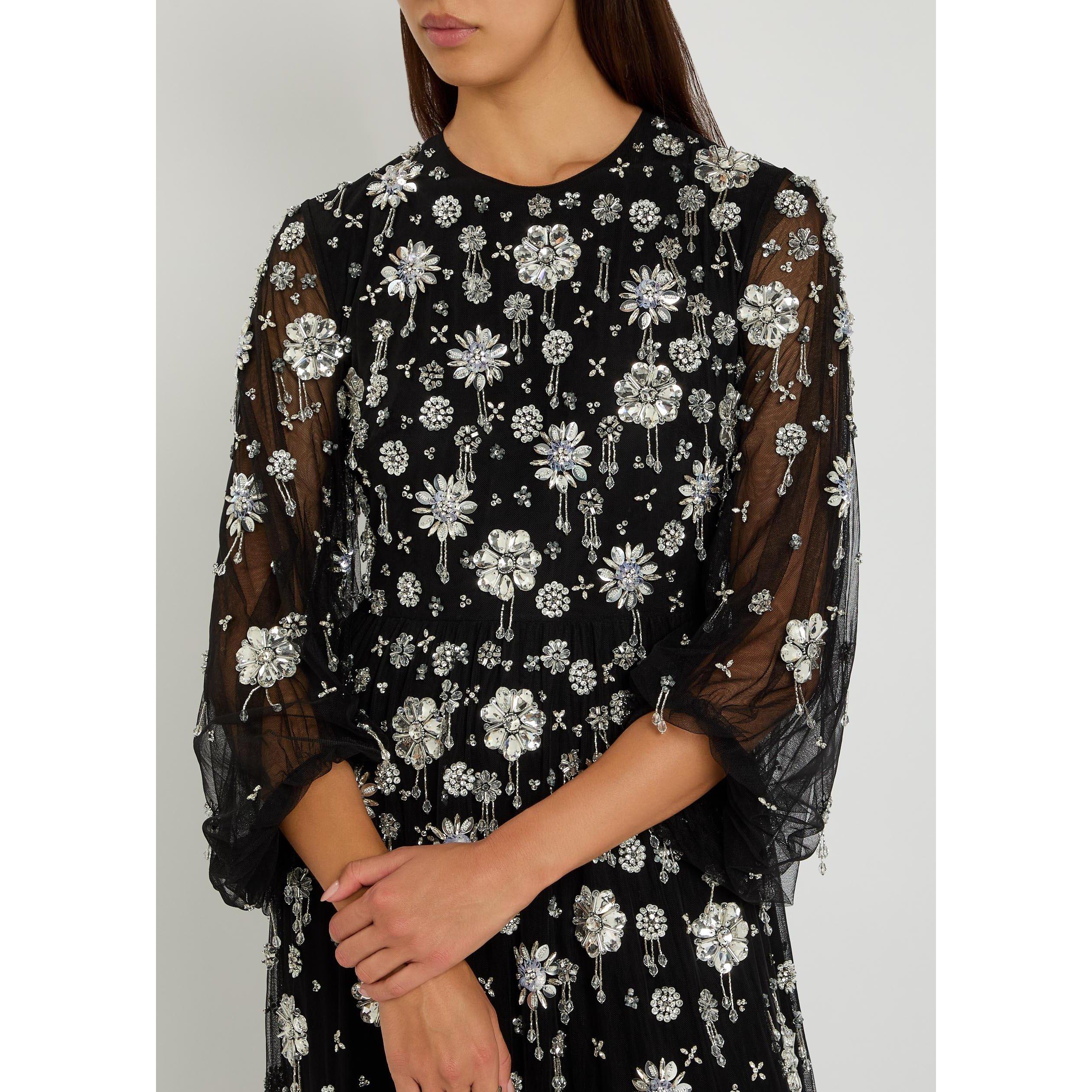BLACK - Huishan Zhang - Women's Micheline Floral Embroidered Ball Gown - 4