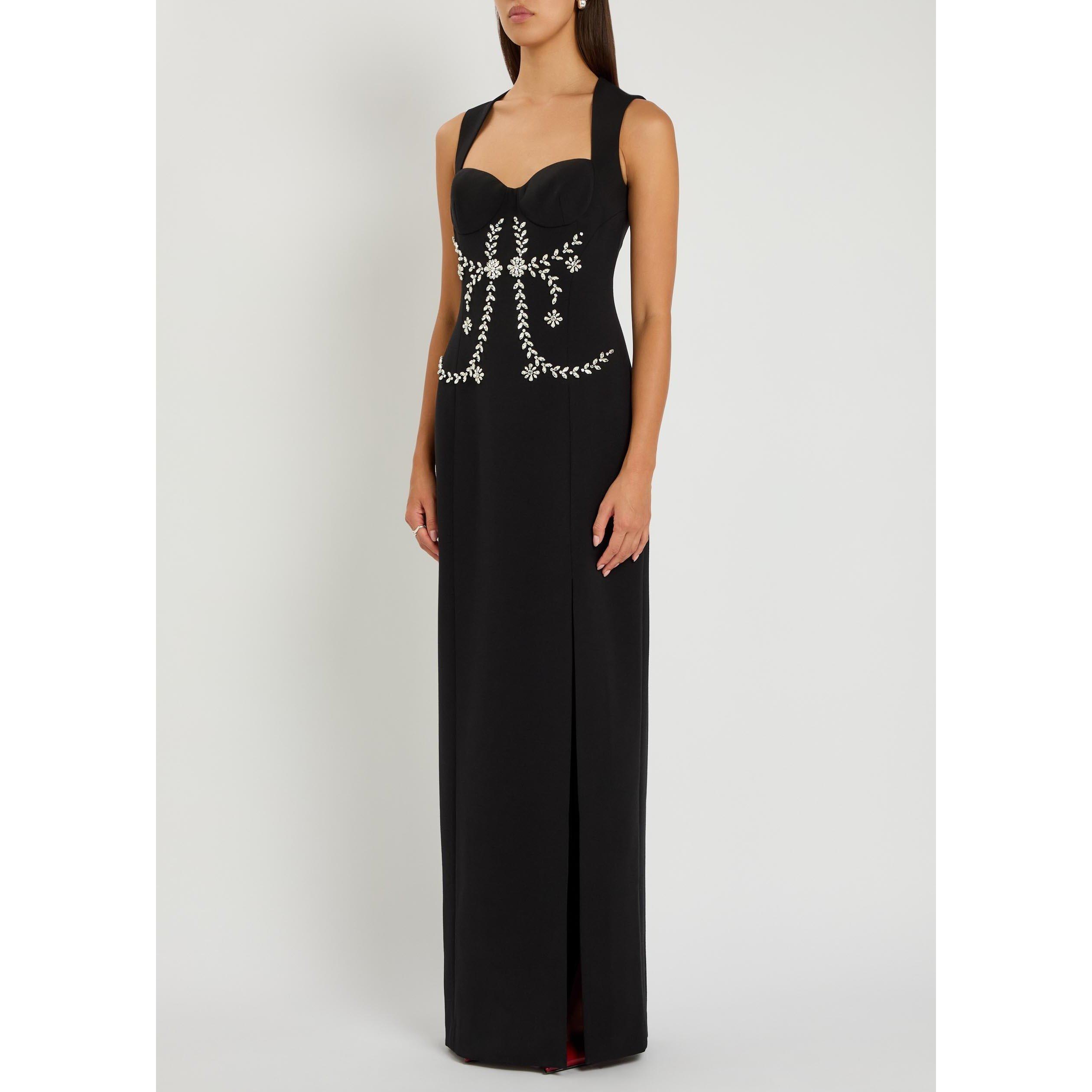 BLACK - Huishan Zhang - Women's Izmara Crepe Slim-Fit Maxi Dress - 2