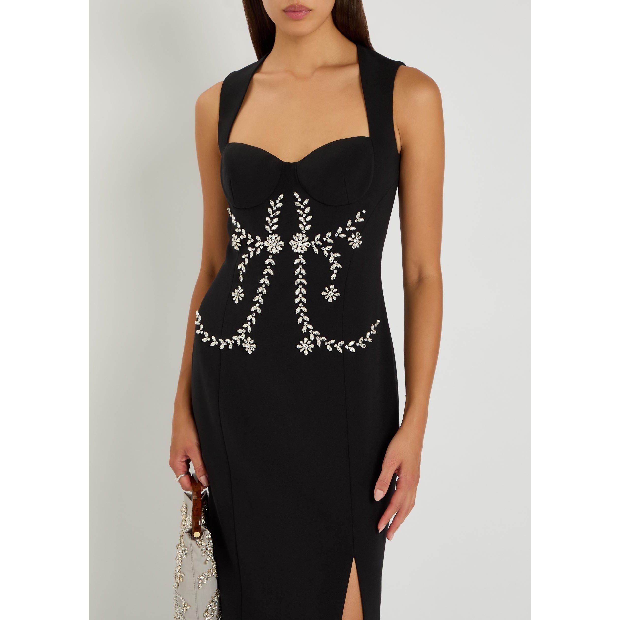 BLACK - Huishan Zhang - Women's Izmara Crepe Slim-Fit Maxi Dress - 4