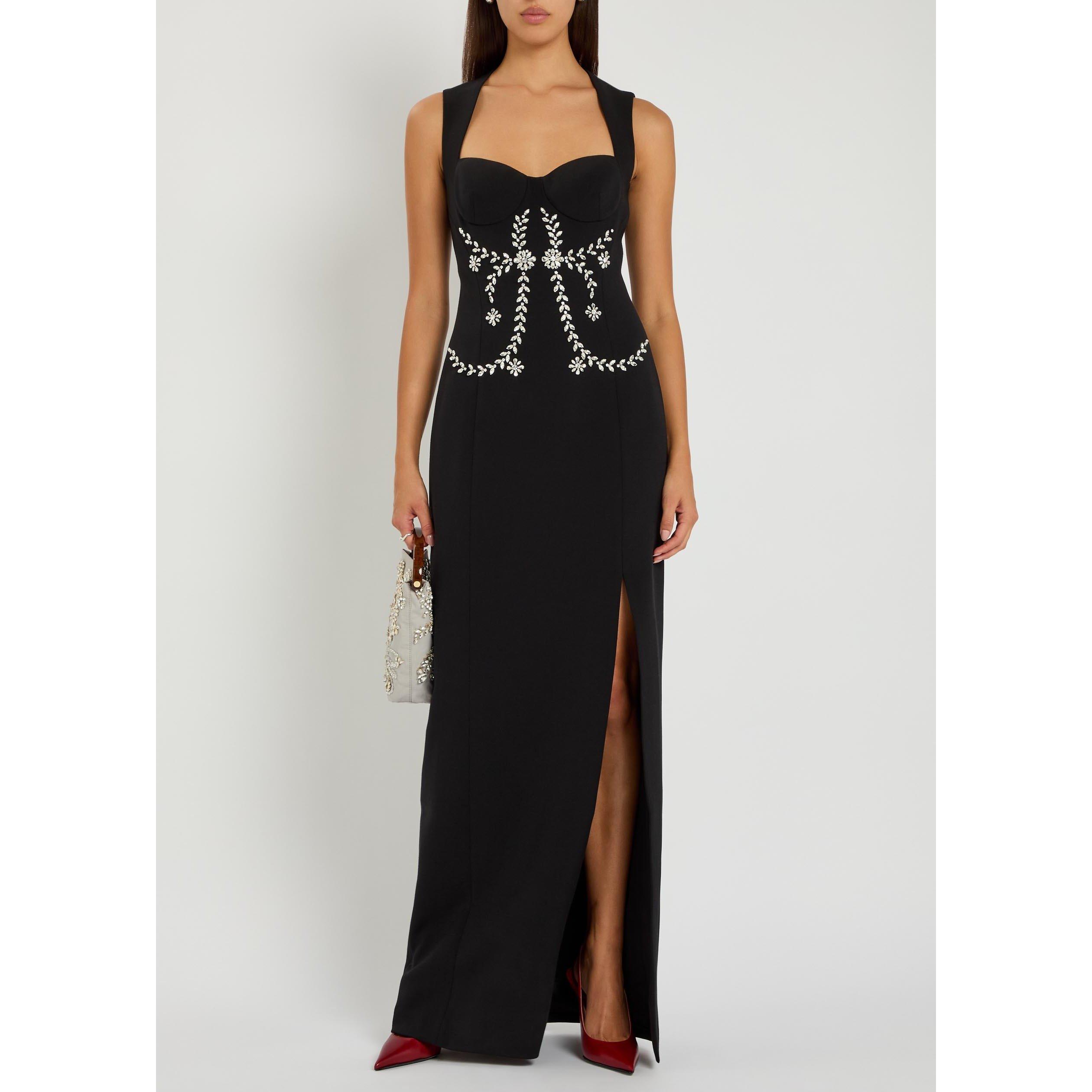 BLACK - Huishan Zhang - Women's Izmara Crepe Slim-Fit Maxi Dress - 5
