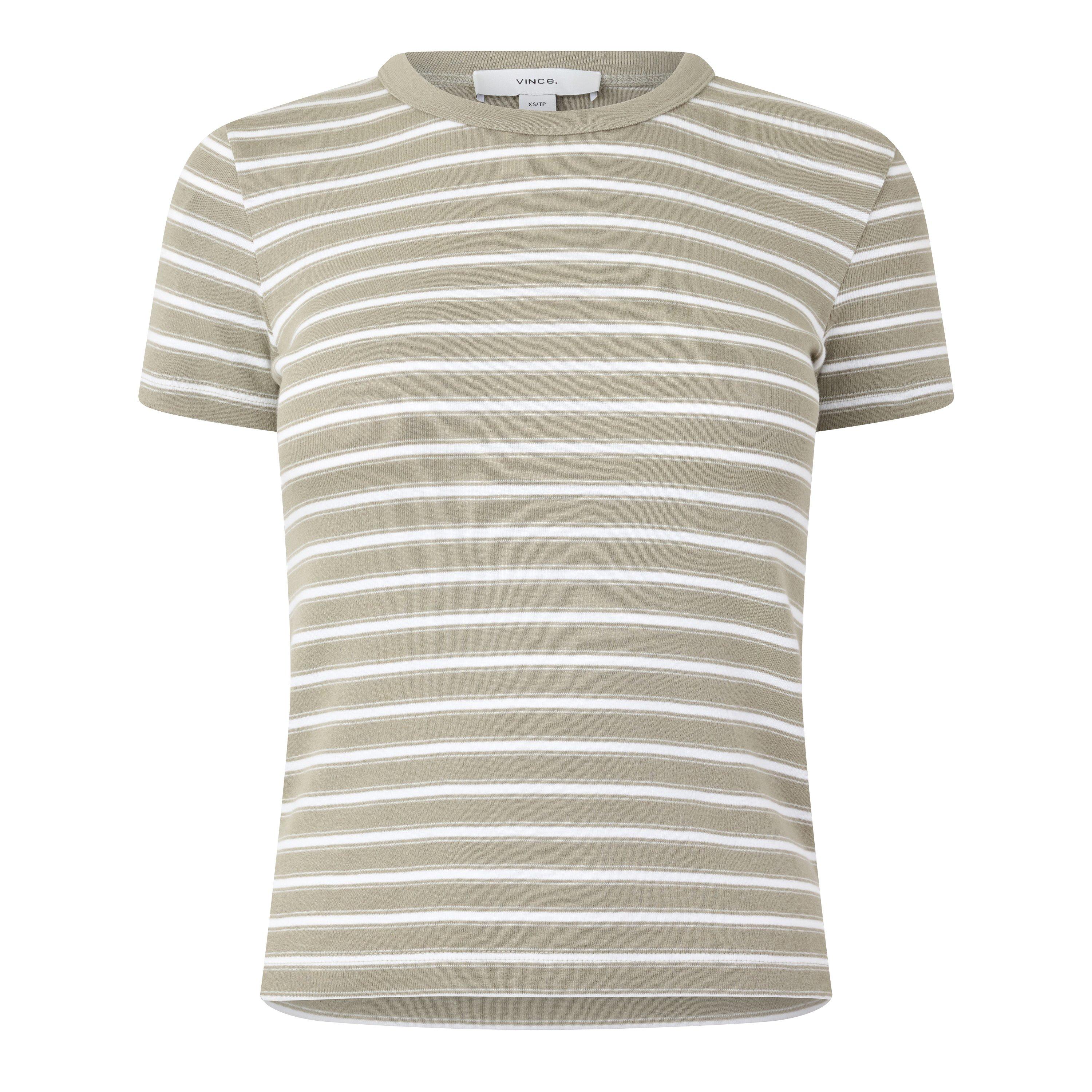 GREEN AND OTHER - Vince - T STRIPE SHRUNKEN 90S TEE - 1