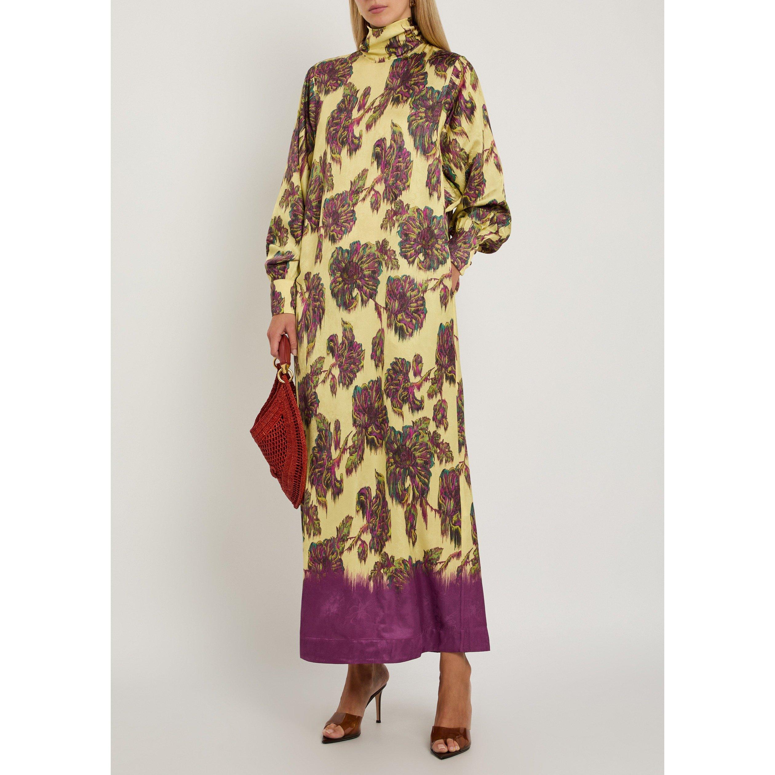 MULTICOLOURED - Alemais - Women's Jerry Floral Jacquard Midi Dress - 5