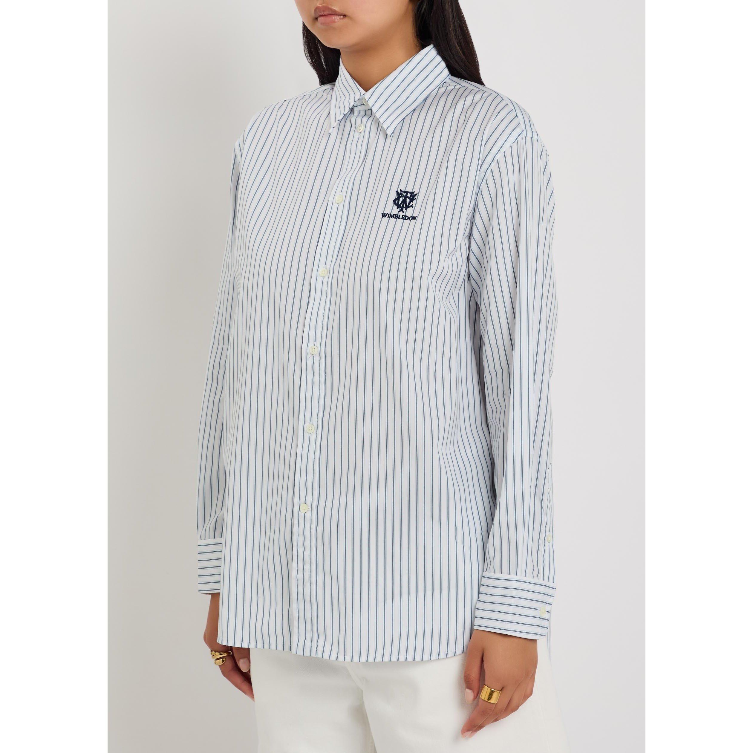 WHITE - Polo Ralph Lauren - Women's Wimbledon Striped Long-Sleeve Cotton Shirt - 2