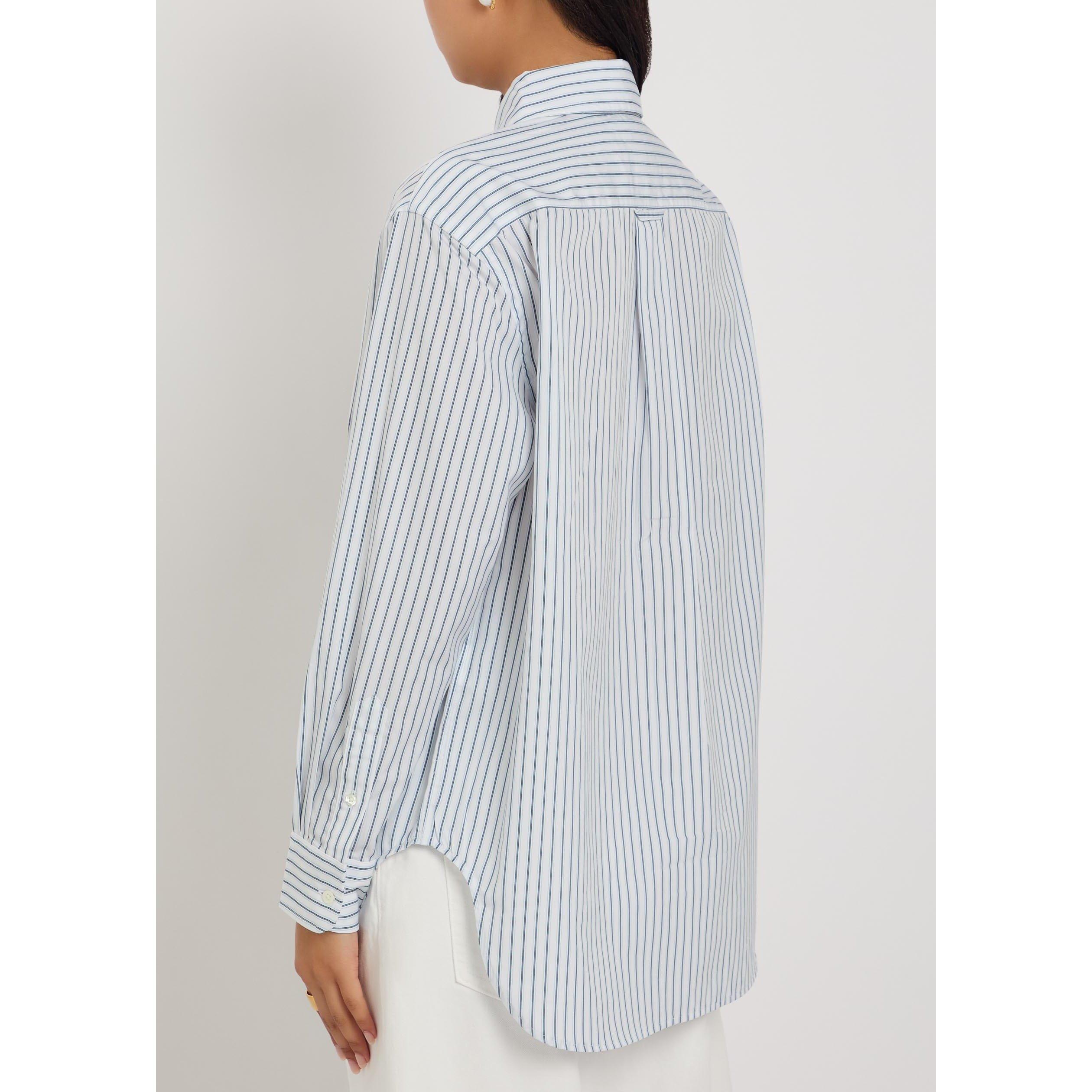 WHITE - Polo Ralph Lauren - Women's Wimbledon Striped Long-Sleeve Cotton Shirt - 3