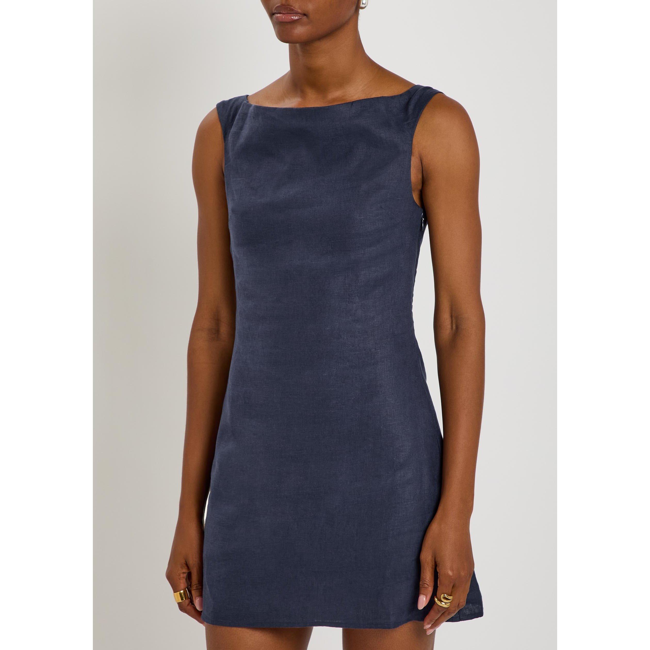 NAVY - Faithfull The Brand - Women's Ilride Linen Mini Dress - 2