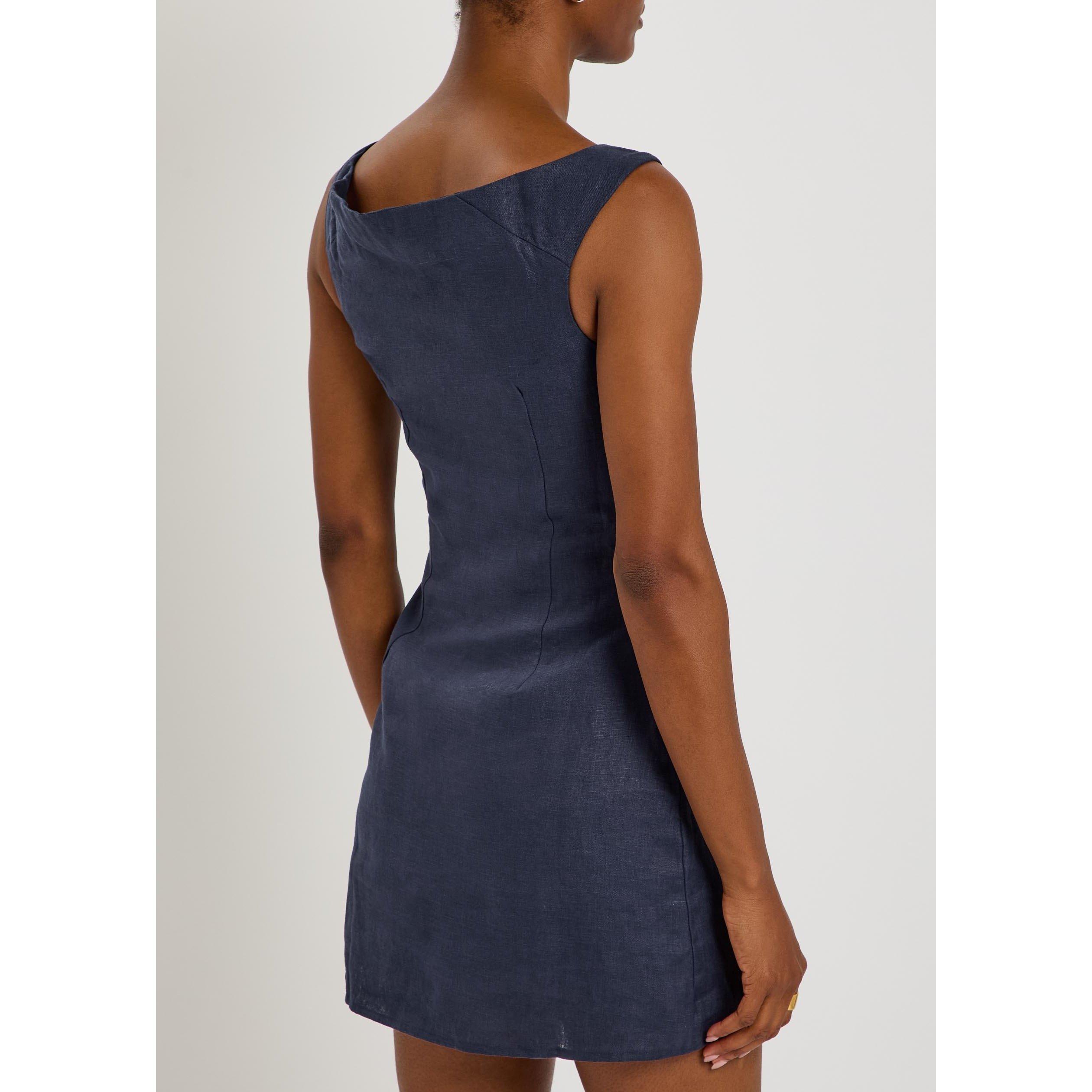 NAVY - Faithfull The Brand - Women's Ilride Linen Mini Dress - 3