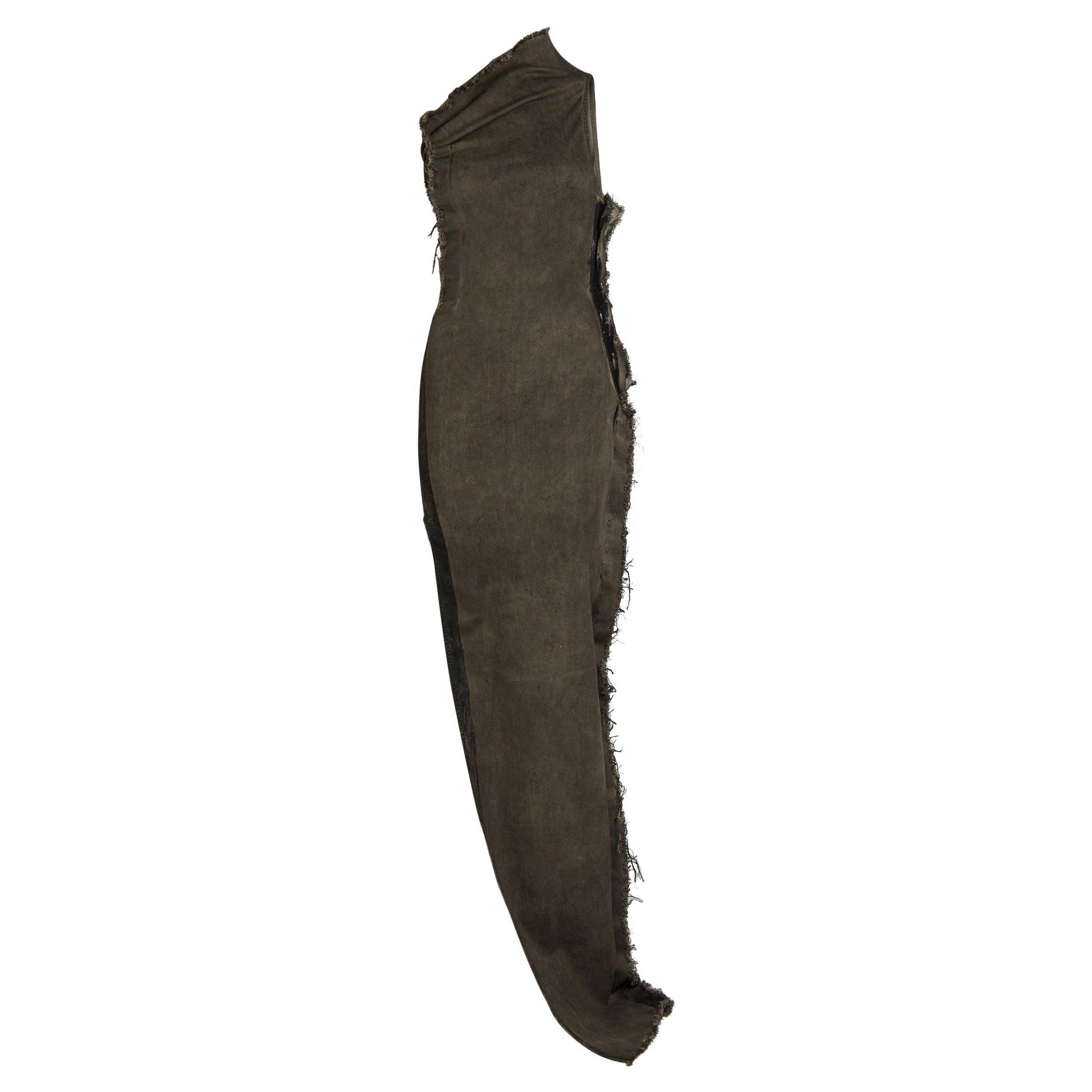 BROWN OTHER - Rick Owens - Women's Athena Denim Maxi Dress - 1