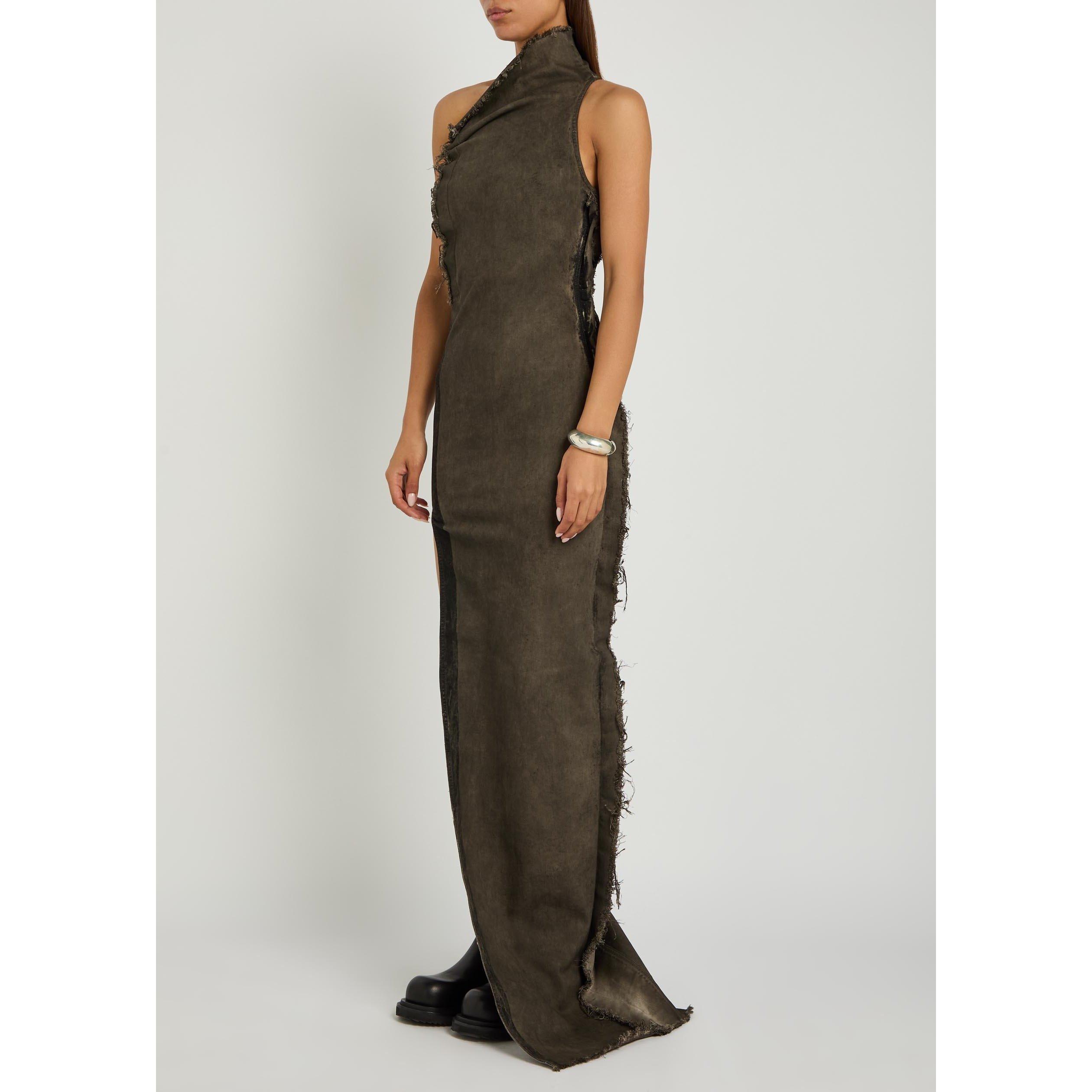 BROWN OTHER - Rick Owens - Women's Athena Denim Maxi Dress - 2