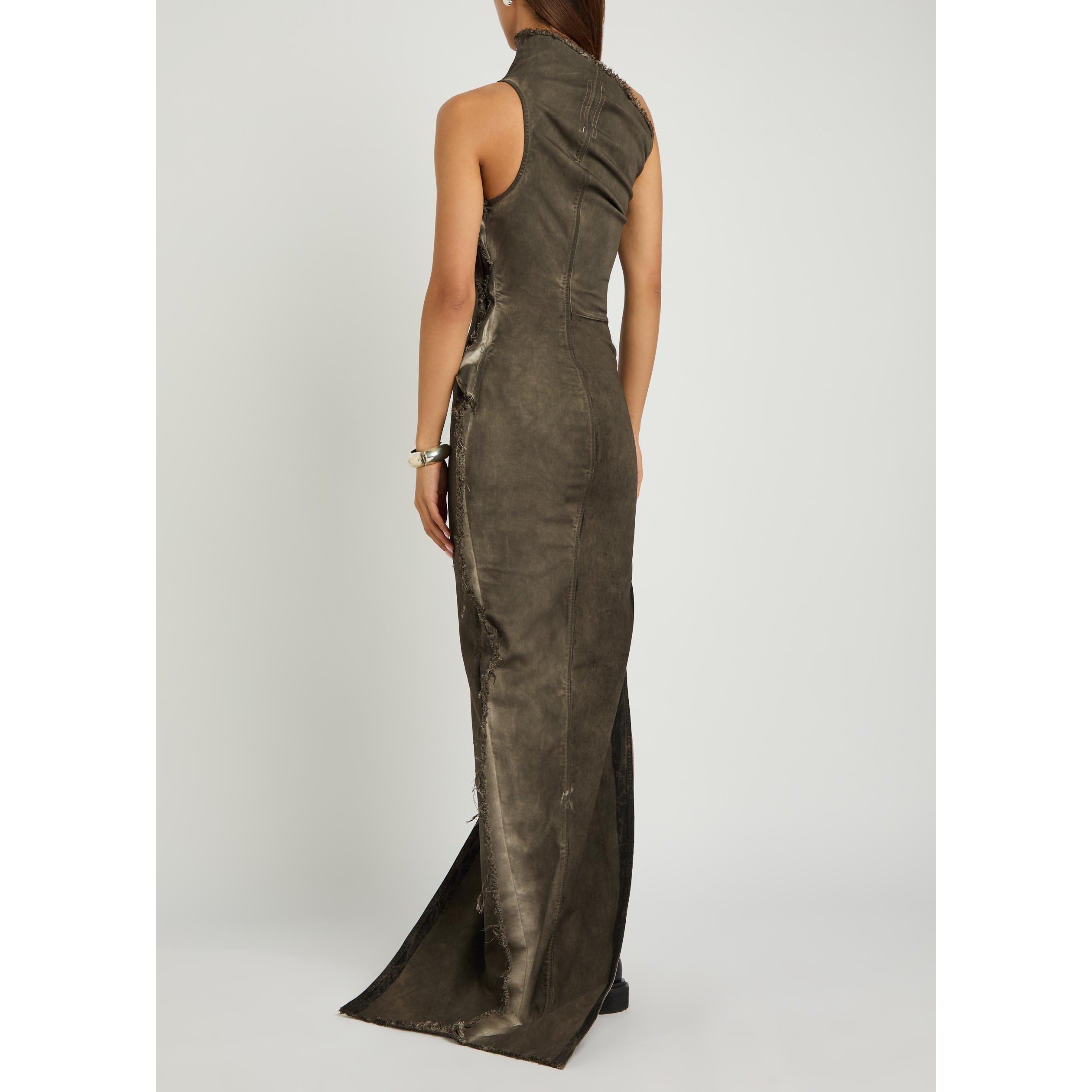 BROWN OTHER - Rick Owens - Women's Athena Denim Maxi Dress - 3