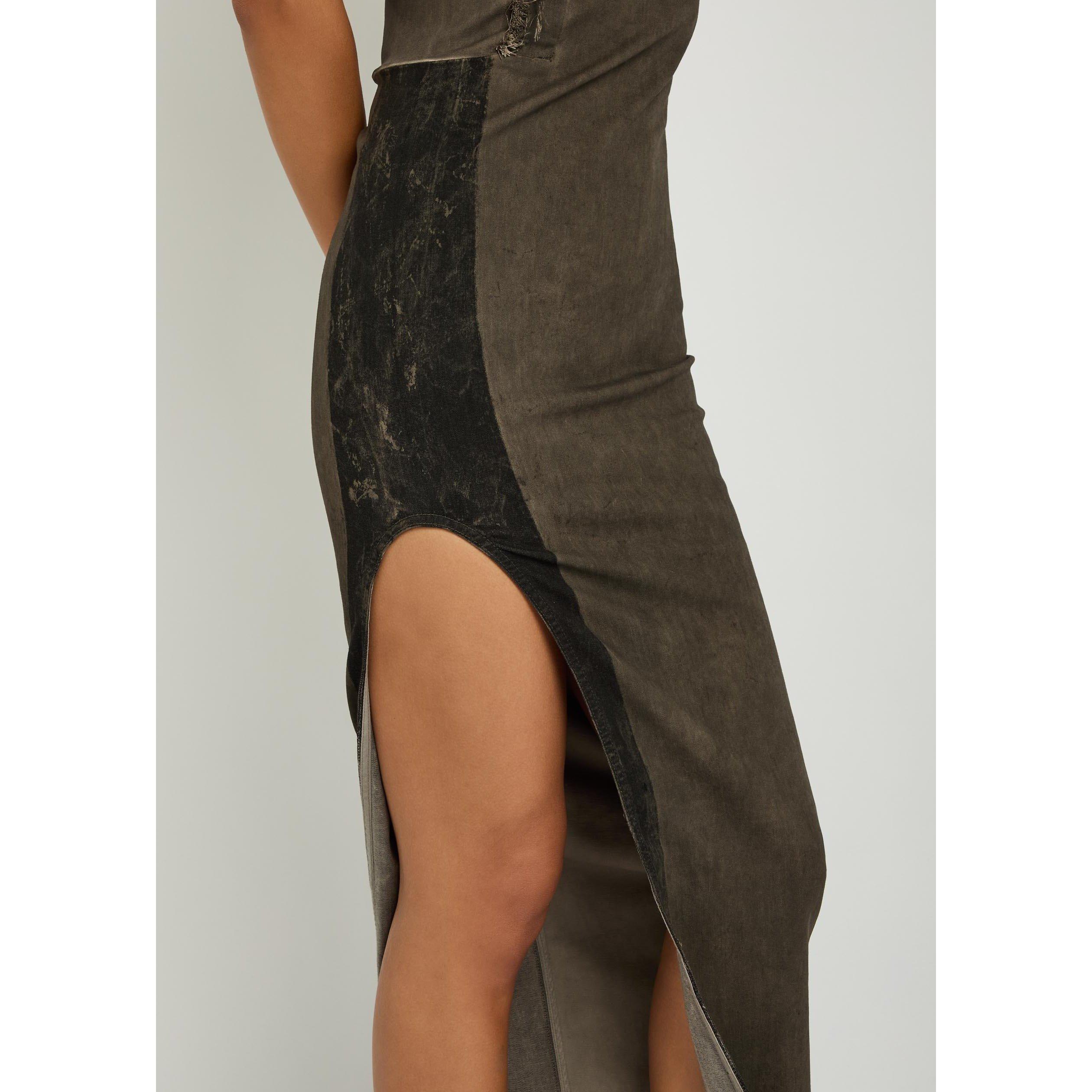 BROWN OTHER - Rick Owens - Women's Athena Denim Maxi Dress - 4
