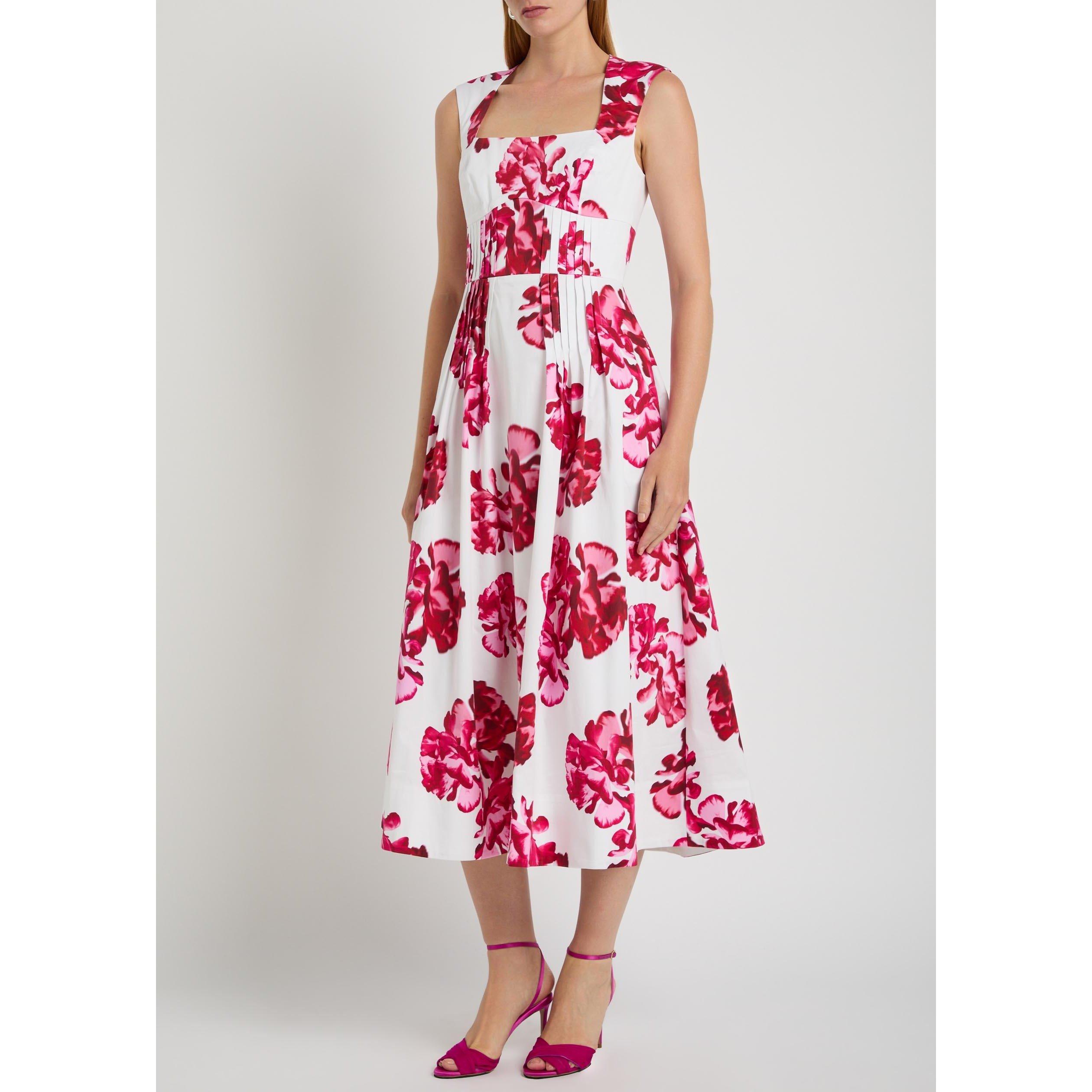 MULTICOLOURED - Rebecca Vallance - Women's Damask Rose Cotton Floral Midi A-Line Dress - 2