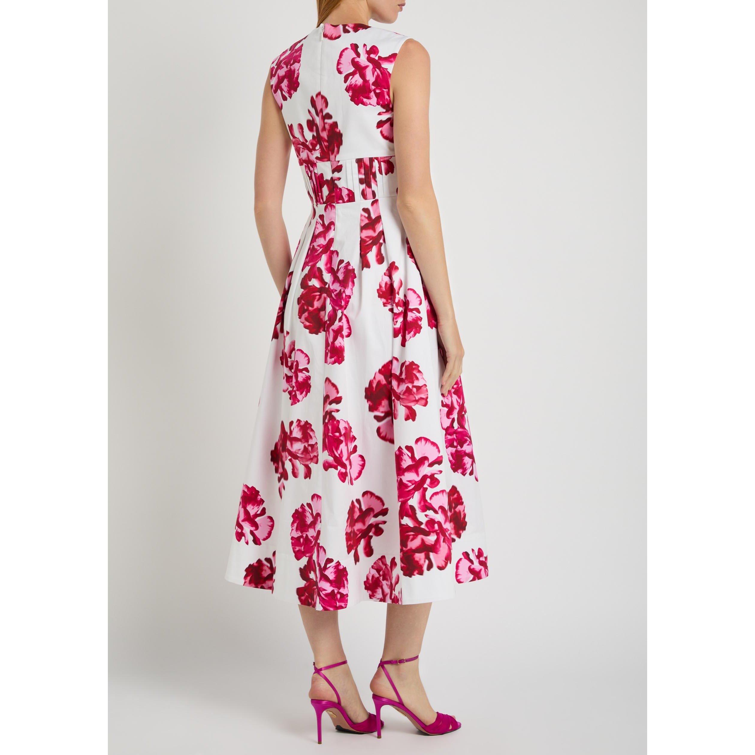 MULTICOLOURED - Rebecca Vallance - Women's Damask Rose Cotton Floral Midi A-Line Dress - 3