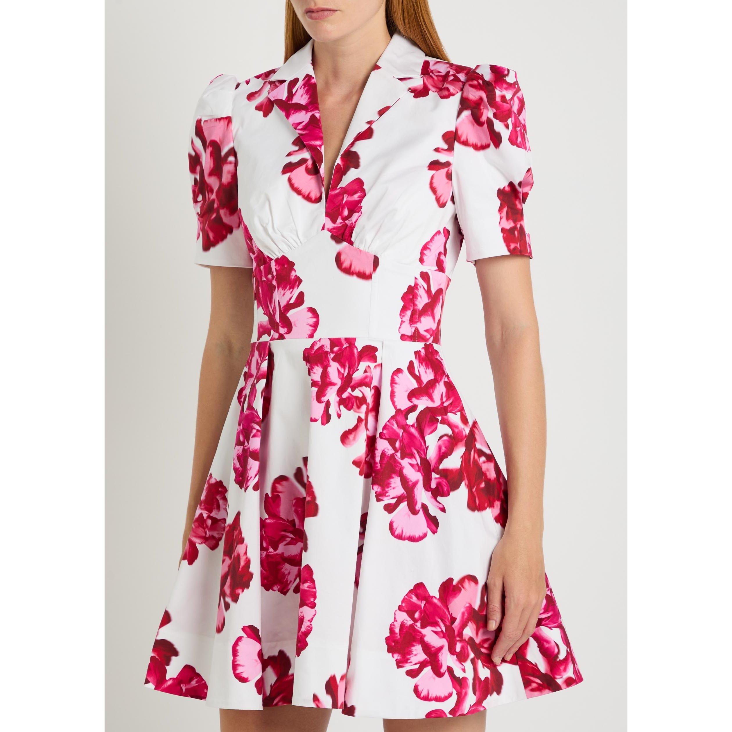 MULTICOLOURED - Rebecca Vallance - Women's Damask Rose Cotton Slim-Fit Mini Dress - 2