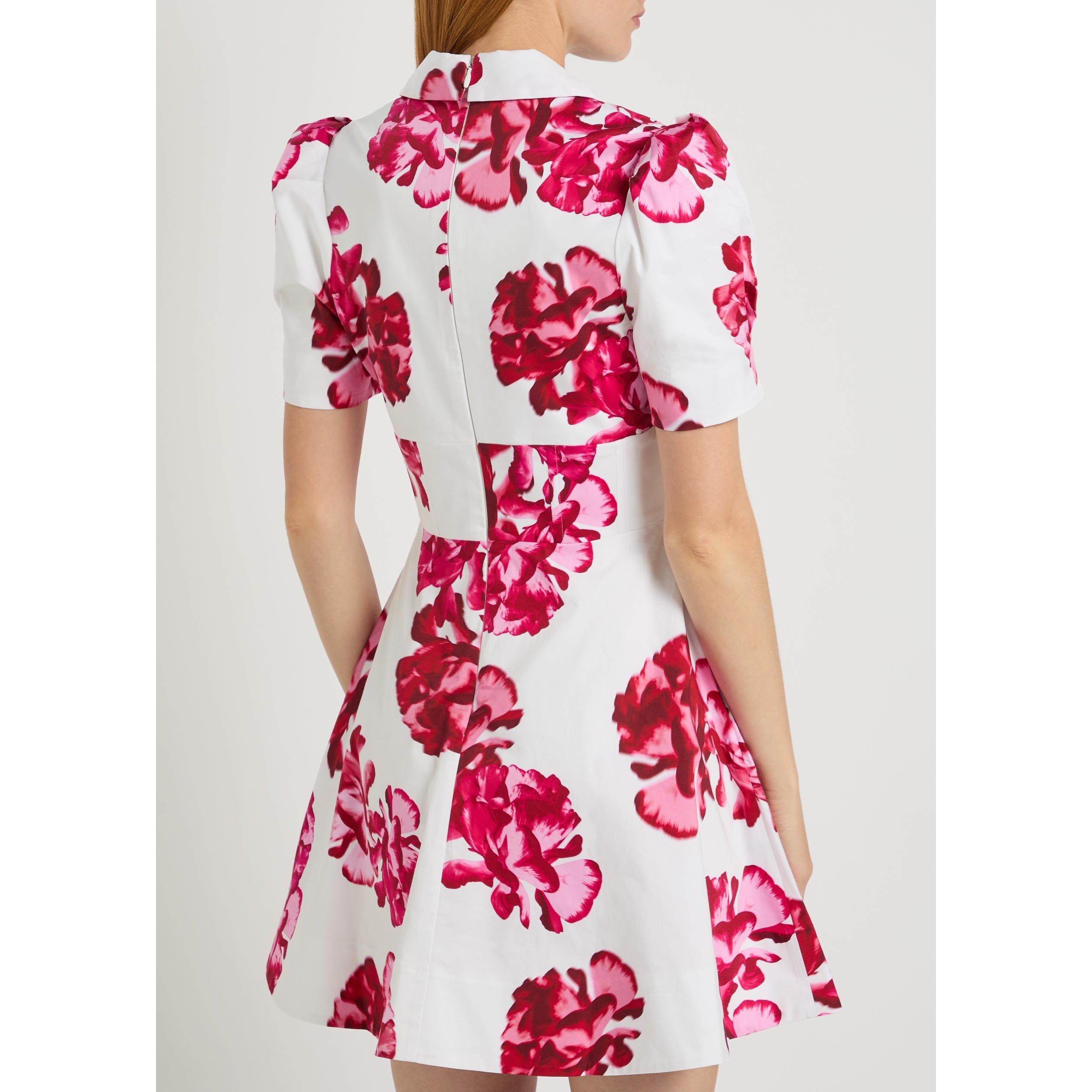 MULTICOLOURED - Rebecca Vallance - Women's Damask Rose Cotton Slim-Fit Mini Dress - 3