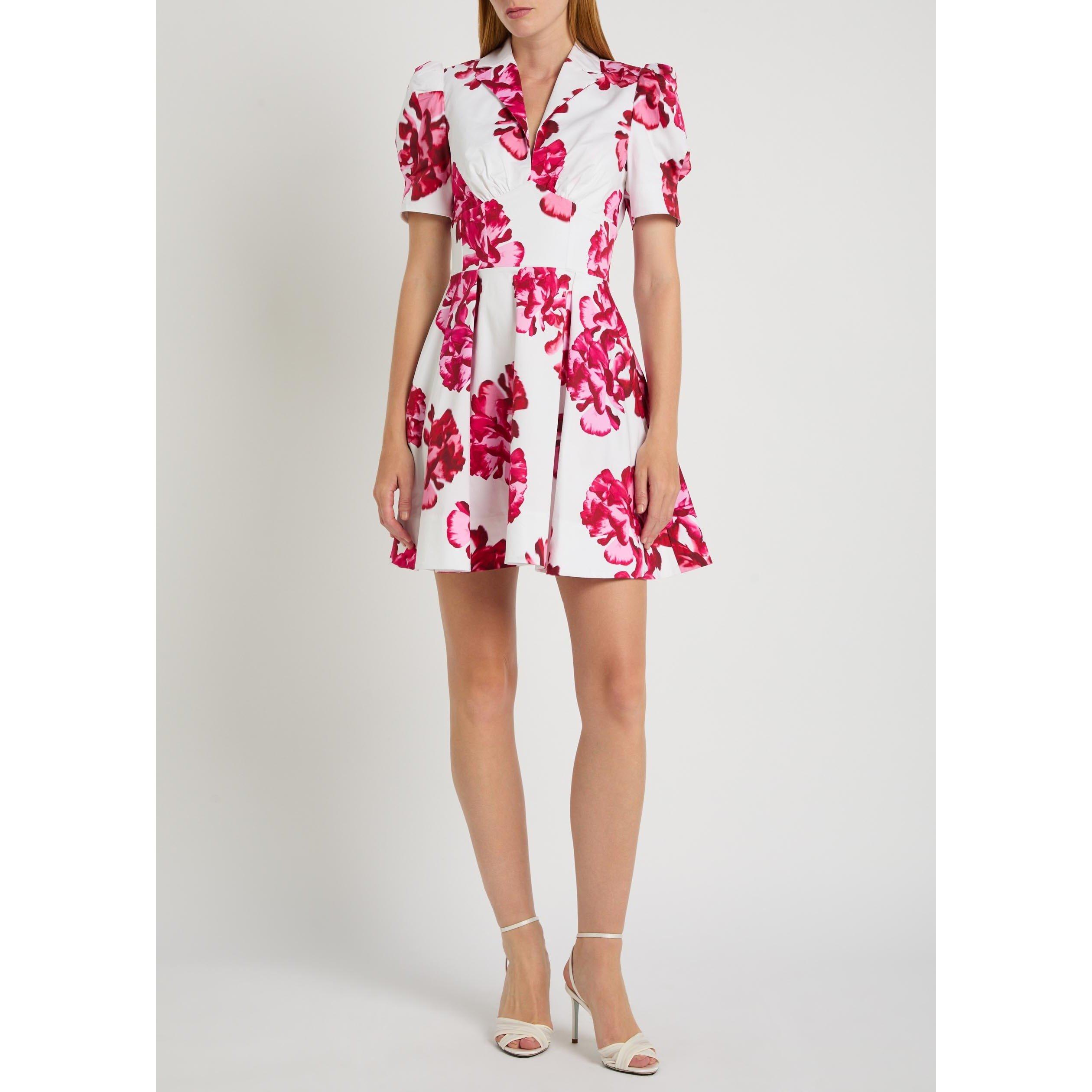 MULTICOLOURED - Rebecca Vallance - Women's Damask Rose Cotton Slim-Fit Mini Dress - 5