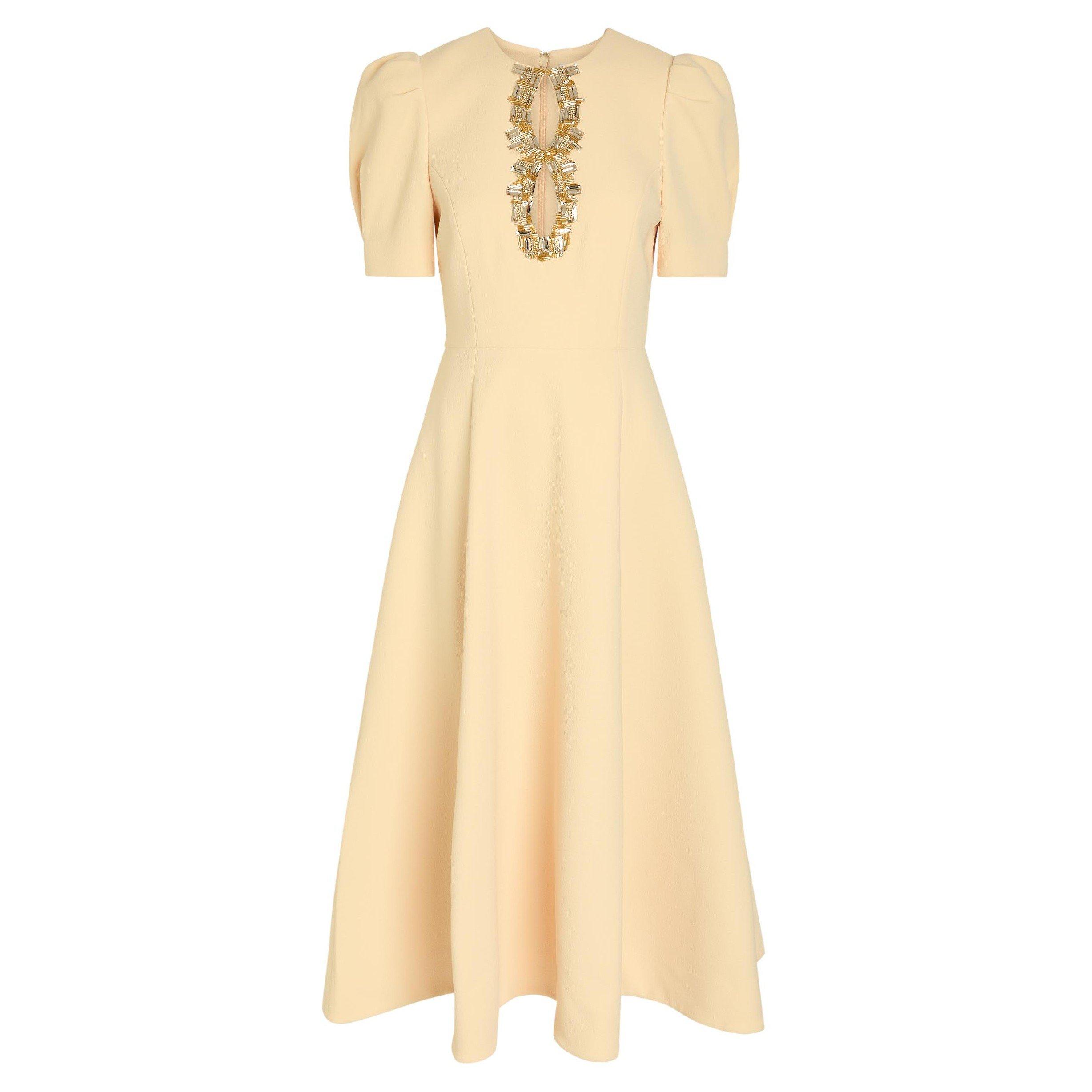 YELLOW - Rebecca Vallance - Women's Alexandrite Midi Pleated Cut-Out Dress - 1