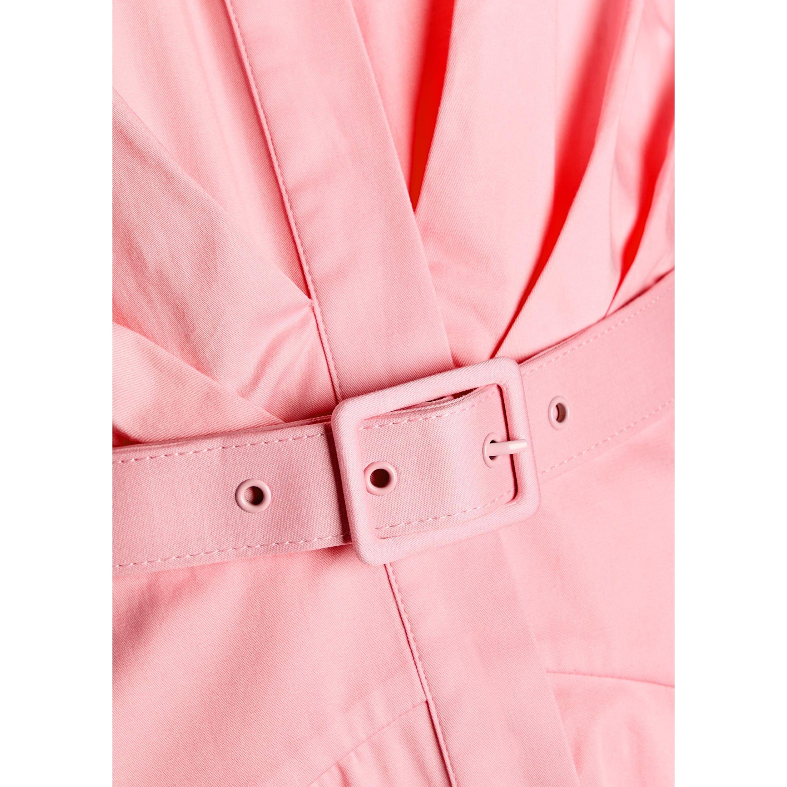 PINK - Rebecca Vallance - Women's Dianthe Long-Sleeve Cotton Midi Shirt Dress - 4