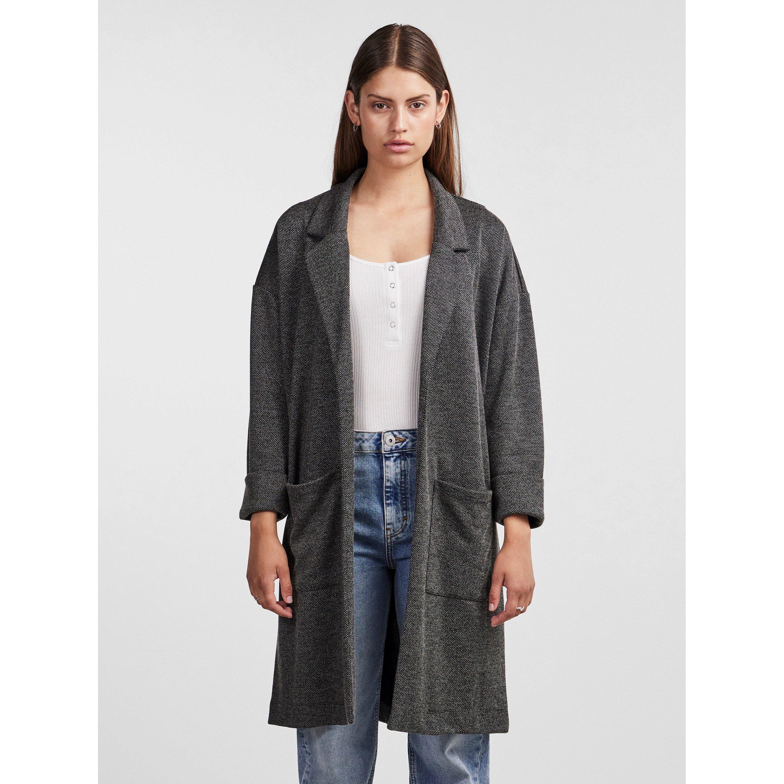 Dark Grey - Pieces - Women's Relaxed Fit Coatigan - 1