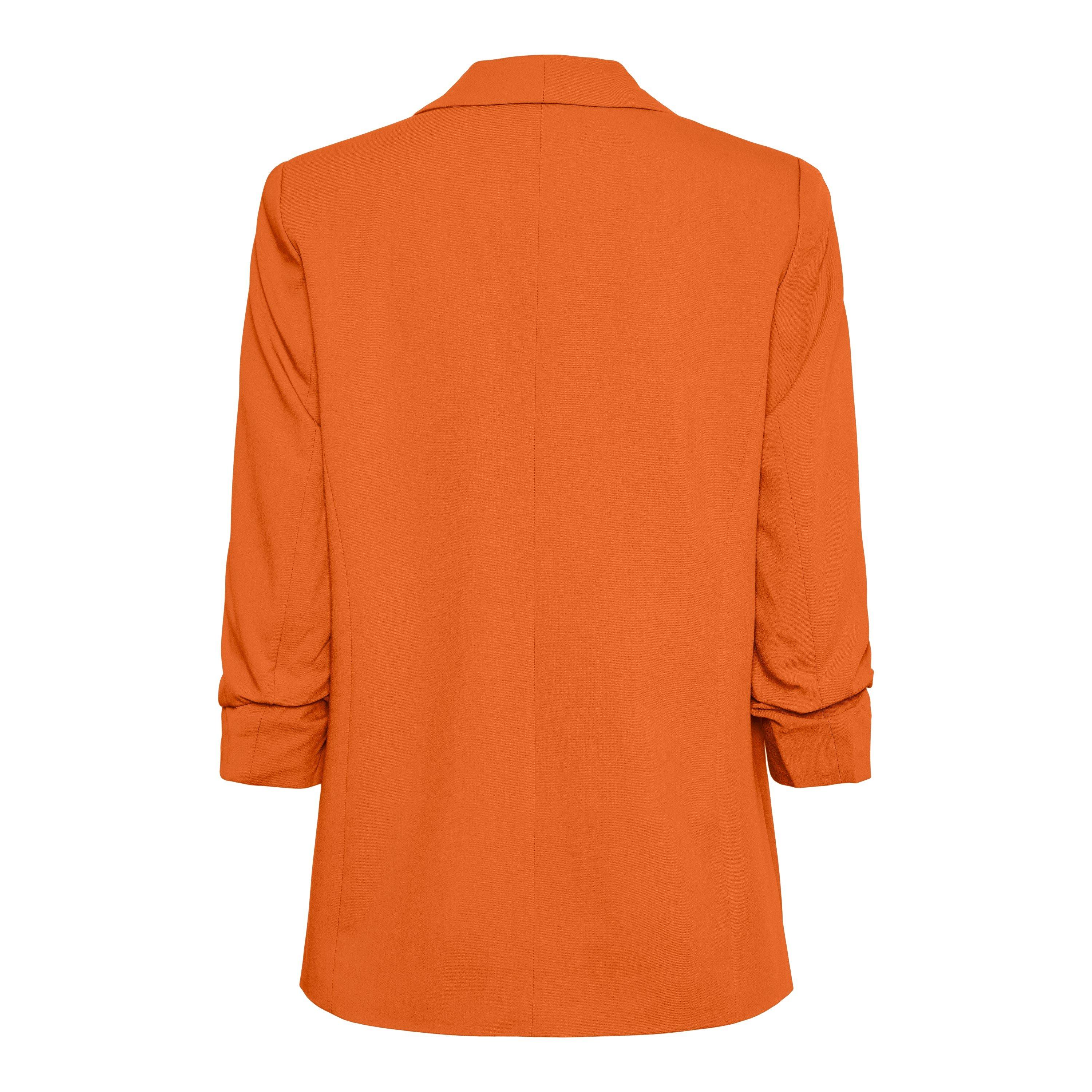 Burnt Orange - Pieces - Women's Tailored Structured Blazer - 2