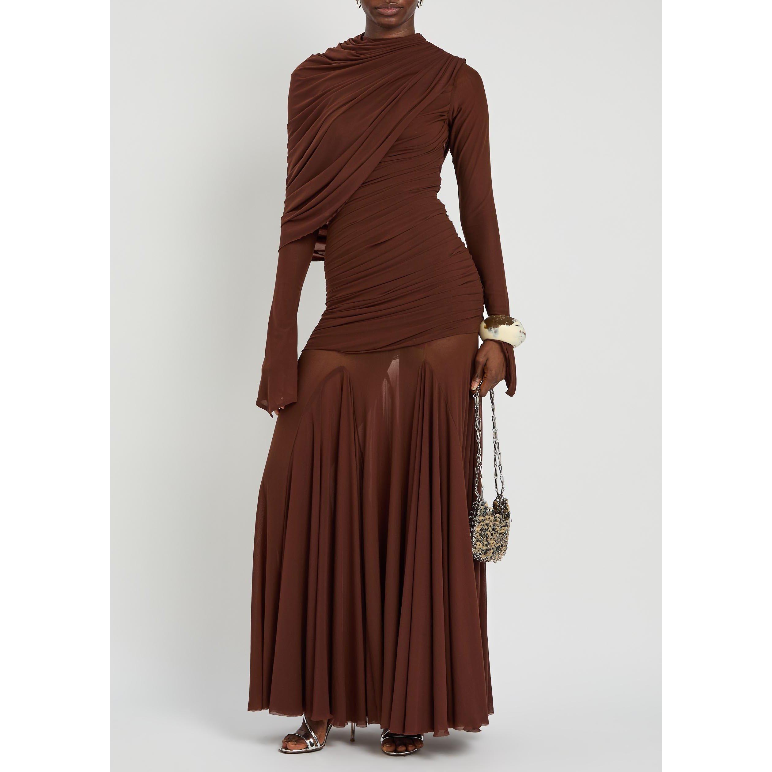 DARK BROWN - Unknown - Women's Oakland Slim-Fit Maxi Dress - 5