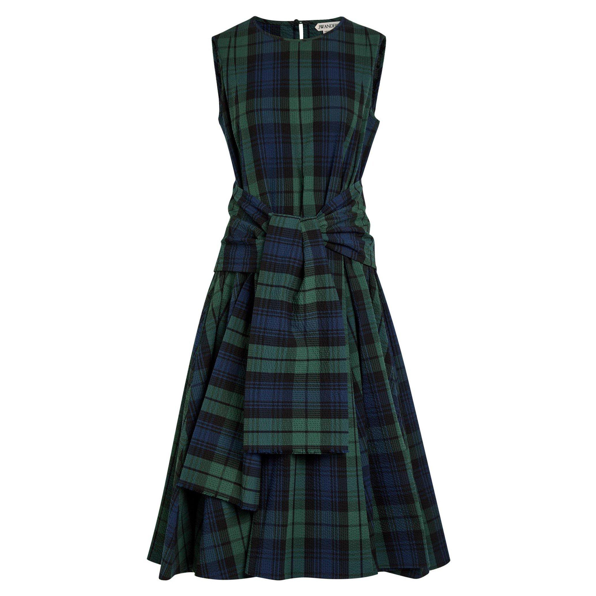 GREEN AND OTHER - JW Anderson - Women's Cloqué Cotton A-Line Dress - 1
