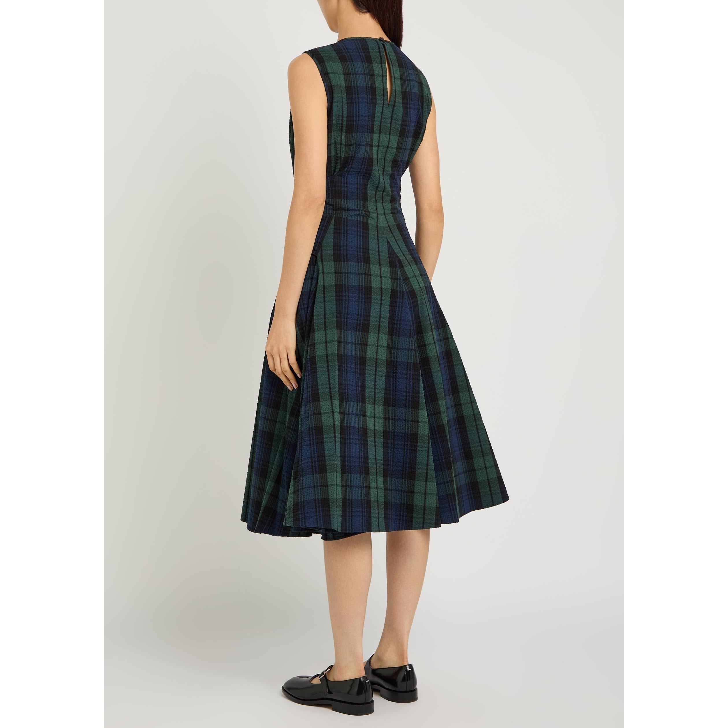 GREEN AND OTHER - JW Anderson - Women's Cloqué Cotton A-Line Dress - 3
