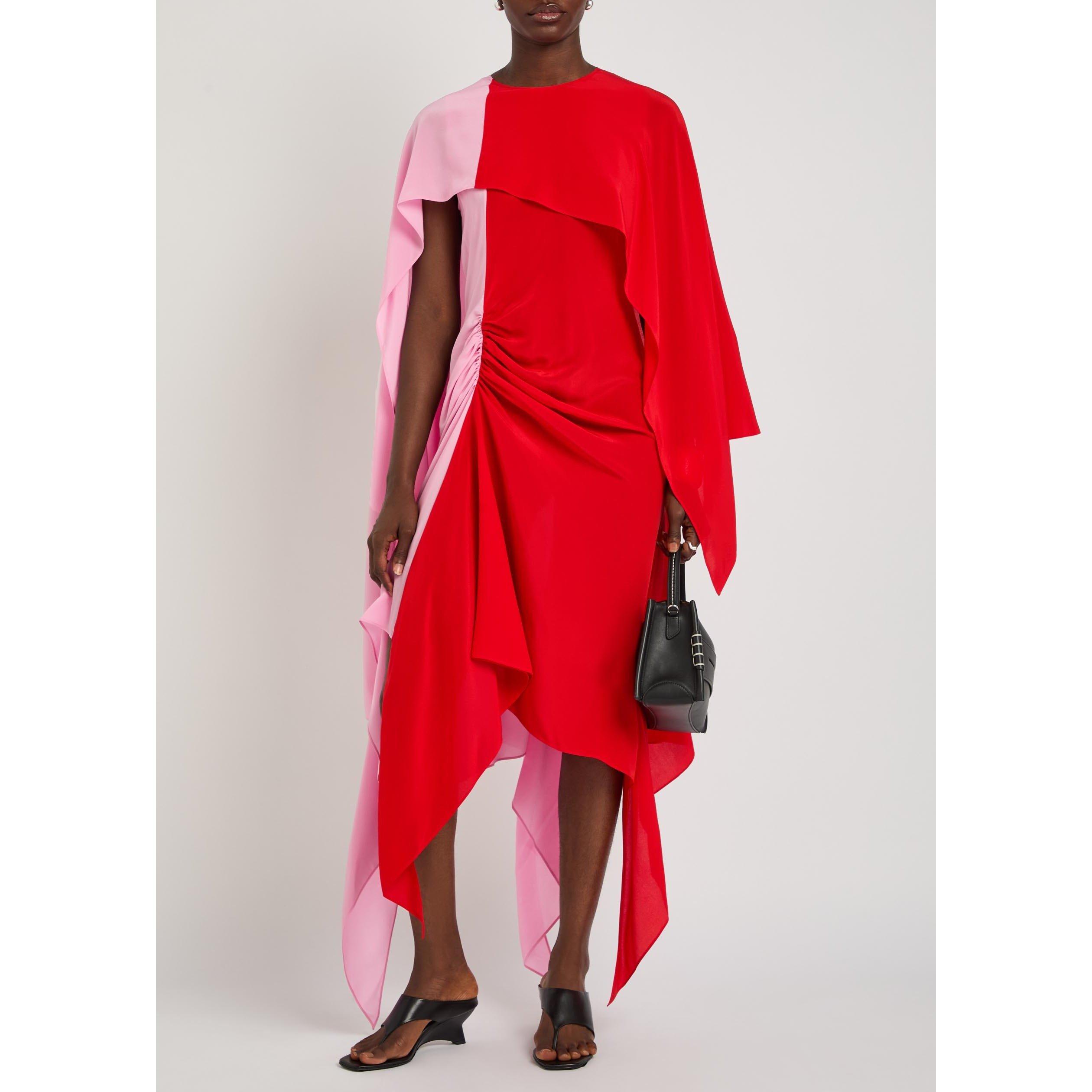 RED AND OTHER - JW Anderson - Women's Cape Silk Maxi Dress - 5