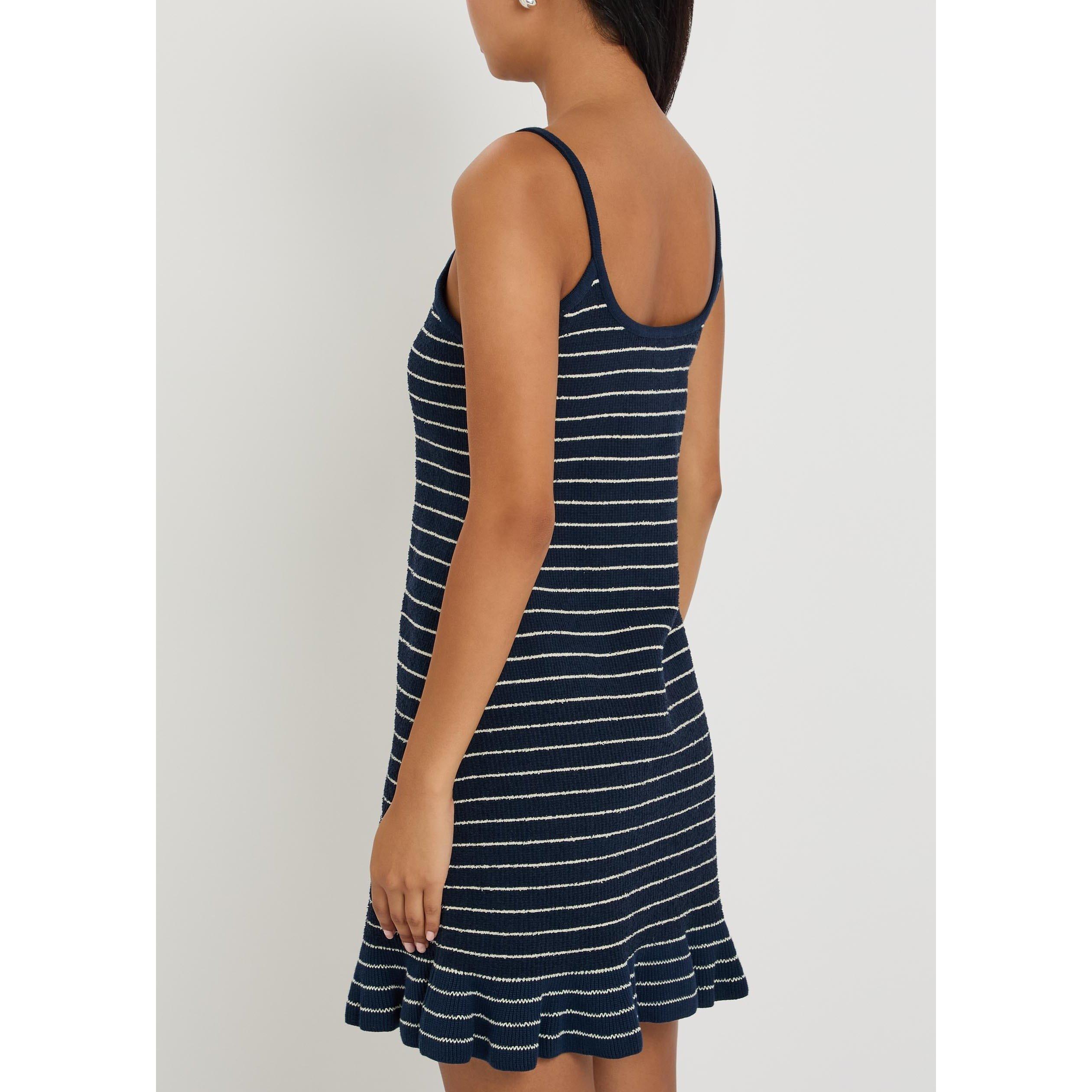 NAVY - JW Anderson - Women's Striped Cotton V-Neck Mini Dress - 3