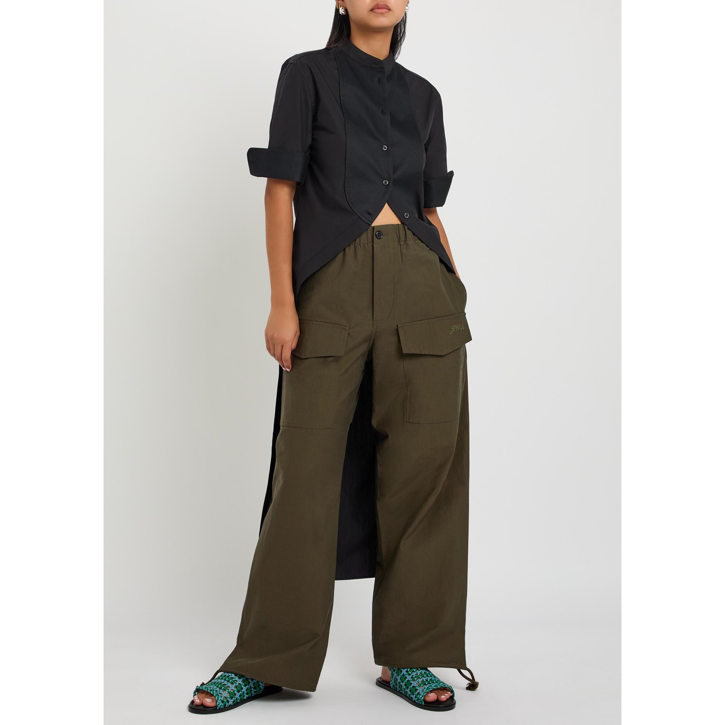 BLACK - JW Anderson - Women's Cotton Piqué Bib Shirt - 5