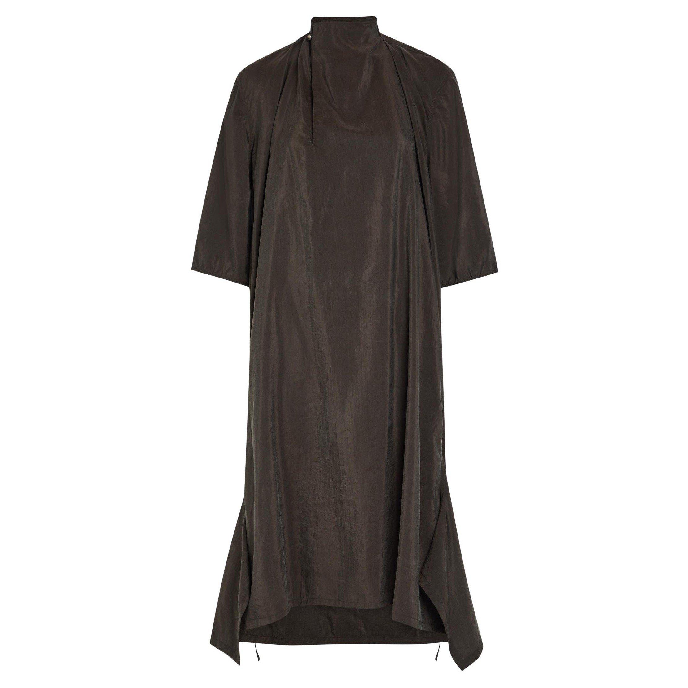 DARK BROWN - Lemaire - Women's Soft Collar Silk Dress - 1