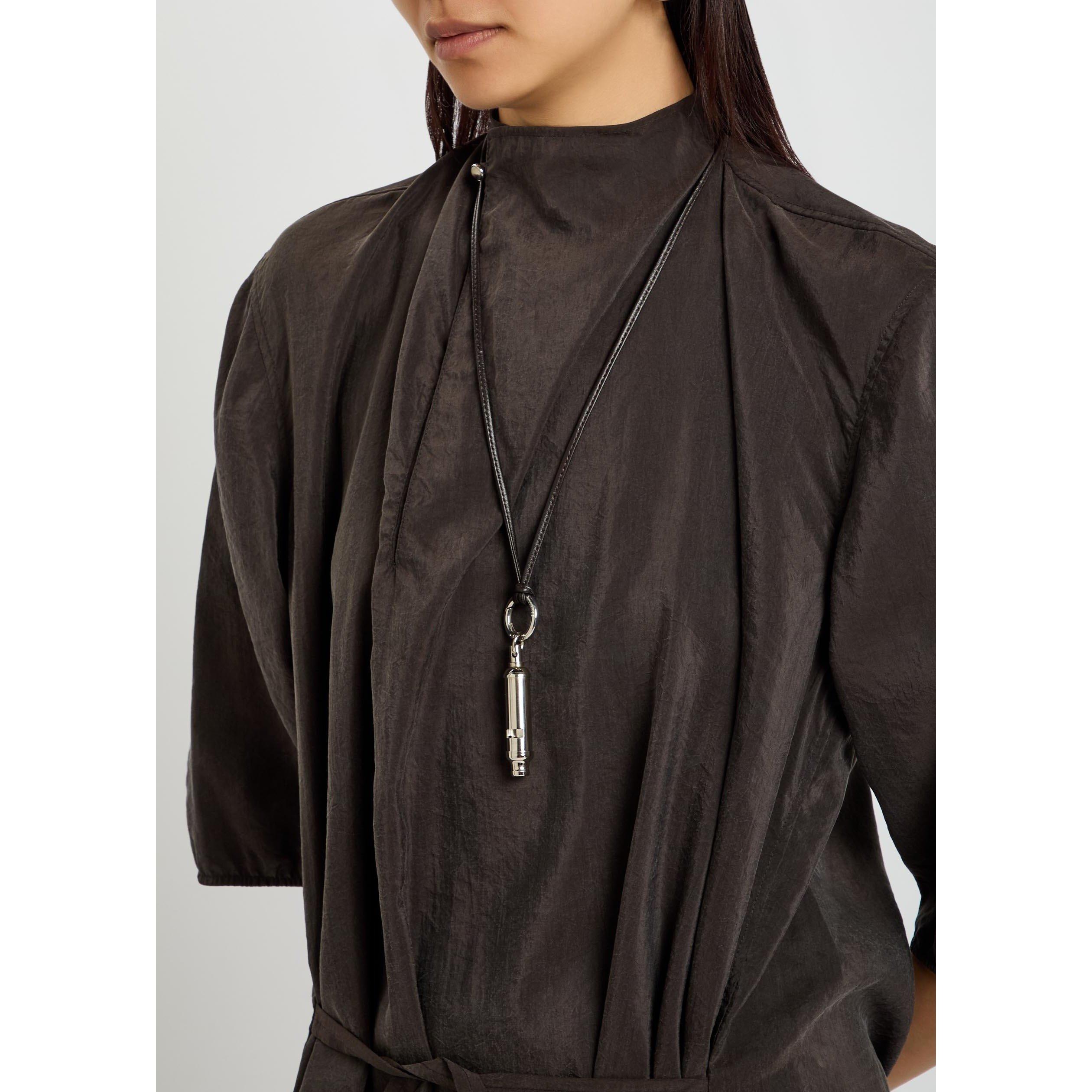DARK BROWN - Lemaire - Women's Soft Collar Silk Dress - 4