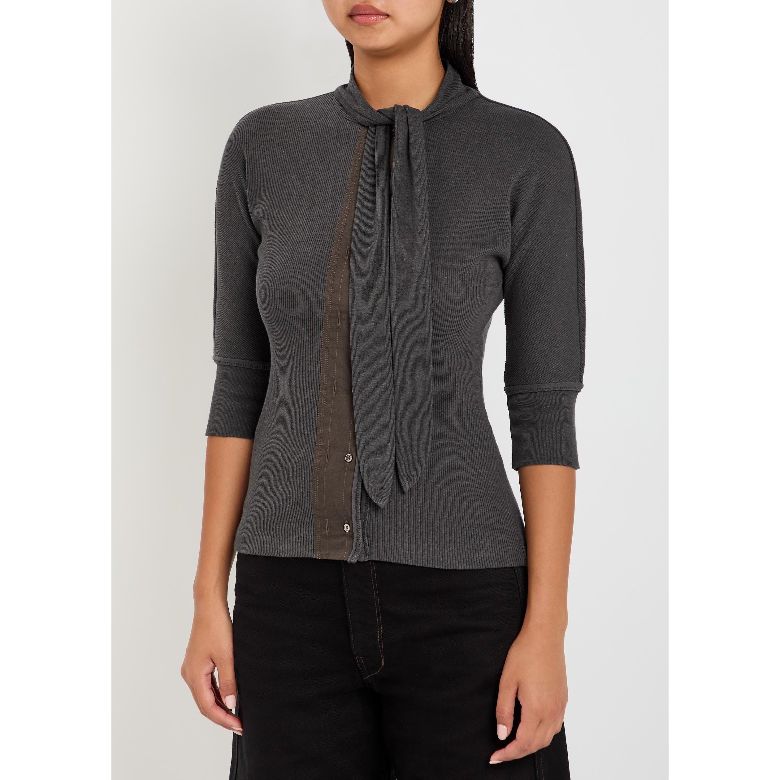 ANTHRACITE - Lemaire - Women's Ascot Cotton Slim-Fit T-Shirt - 2
