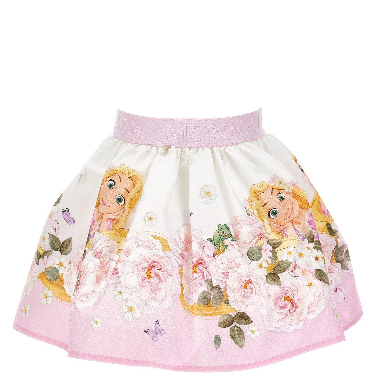 Rose 0090 - Monnalisa - Kids' Rapunzel Poplin Mini Skirt - 2